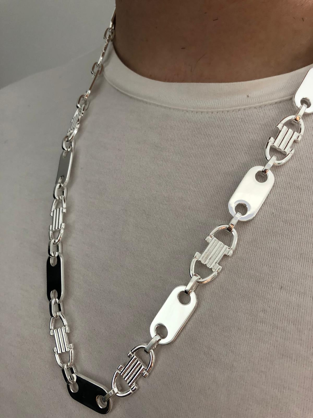 12mm Plattenkette - 925 Silber