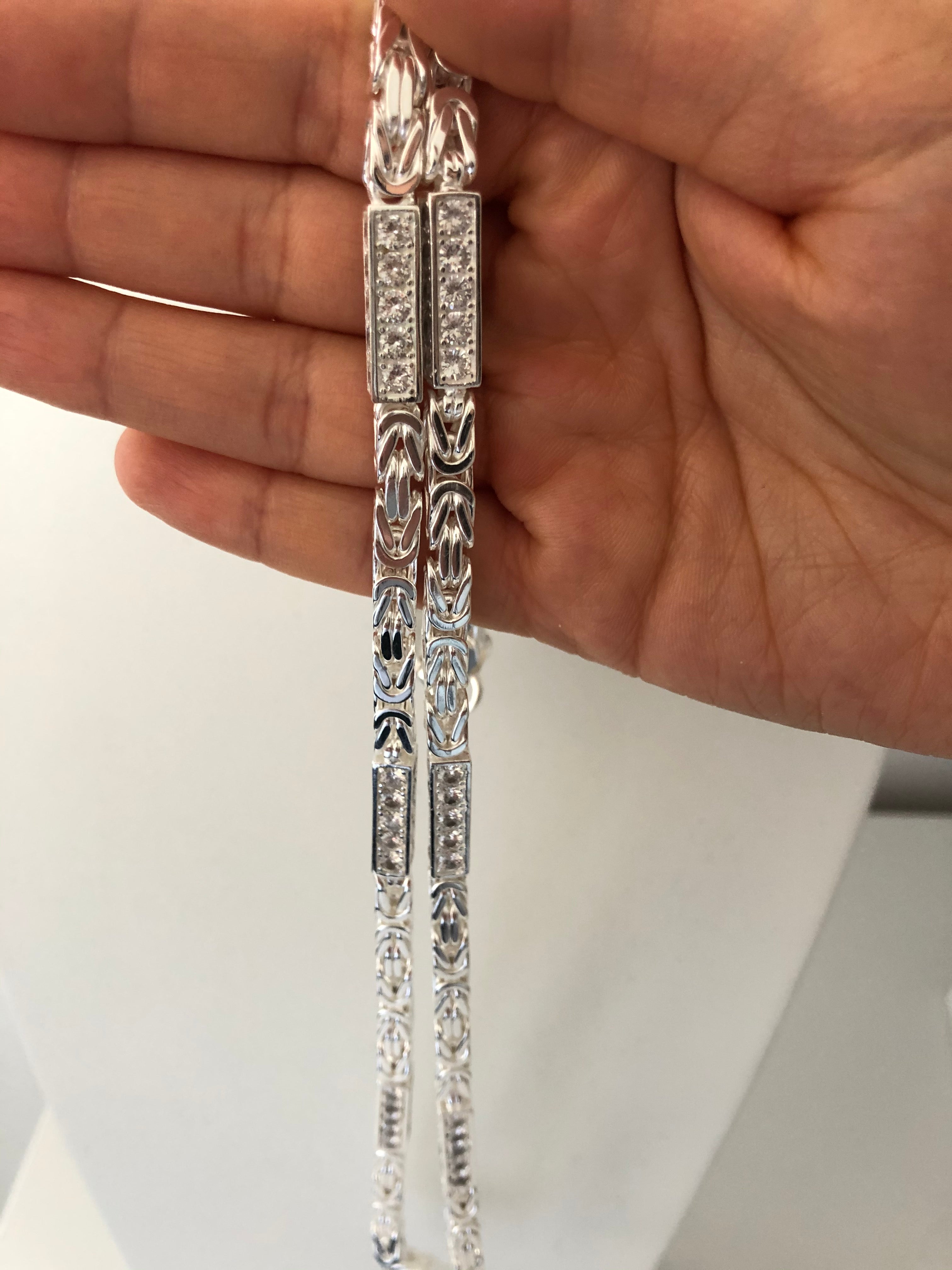 Königskette ICED out- 6mm breit - Silber 925