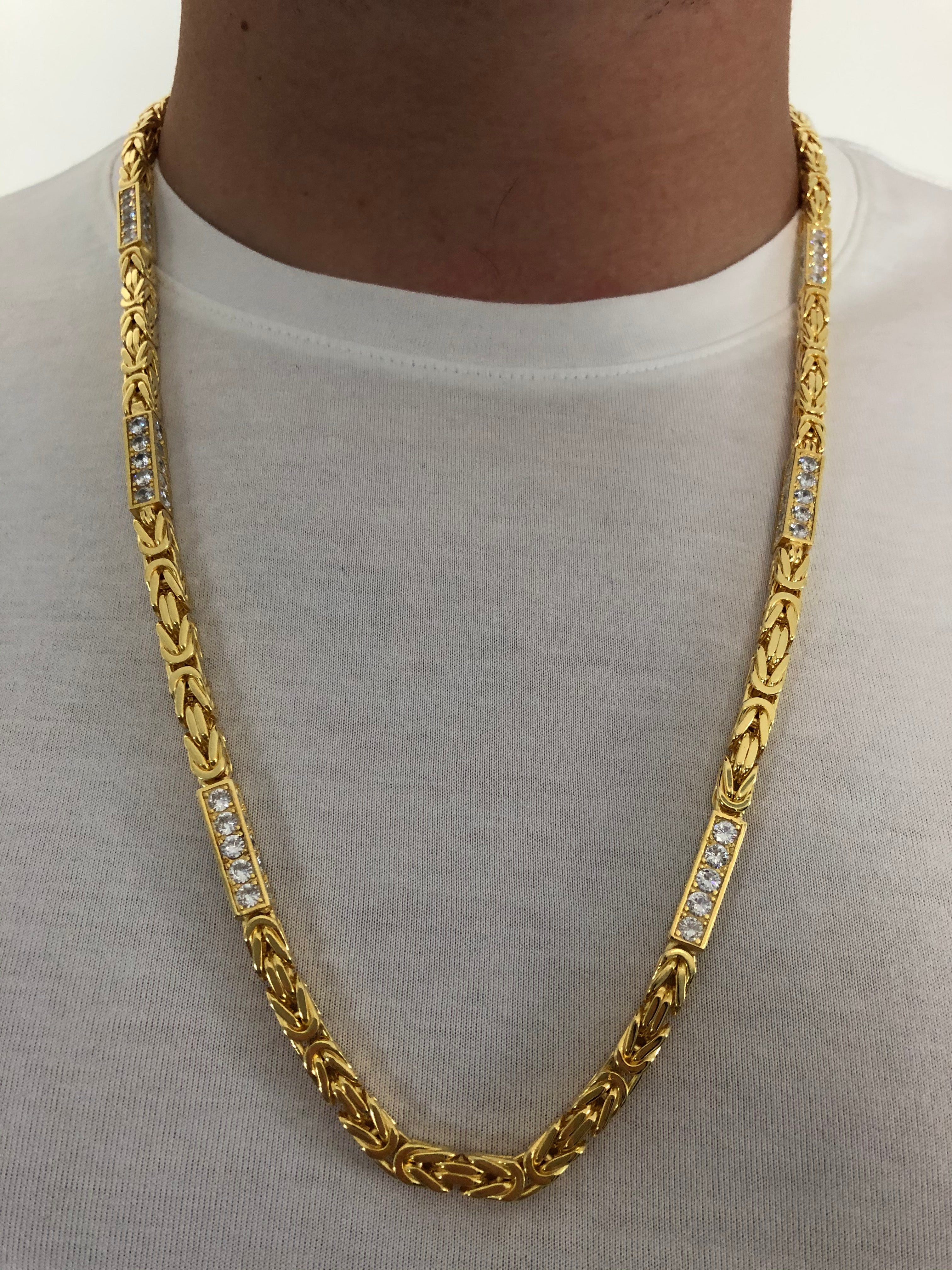 6mm Königskette Iced Out - Silber 925 18k Gold vergoldet