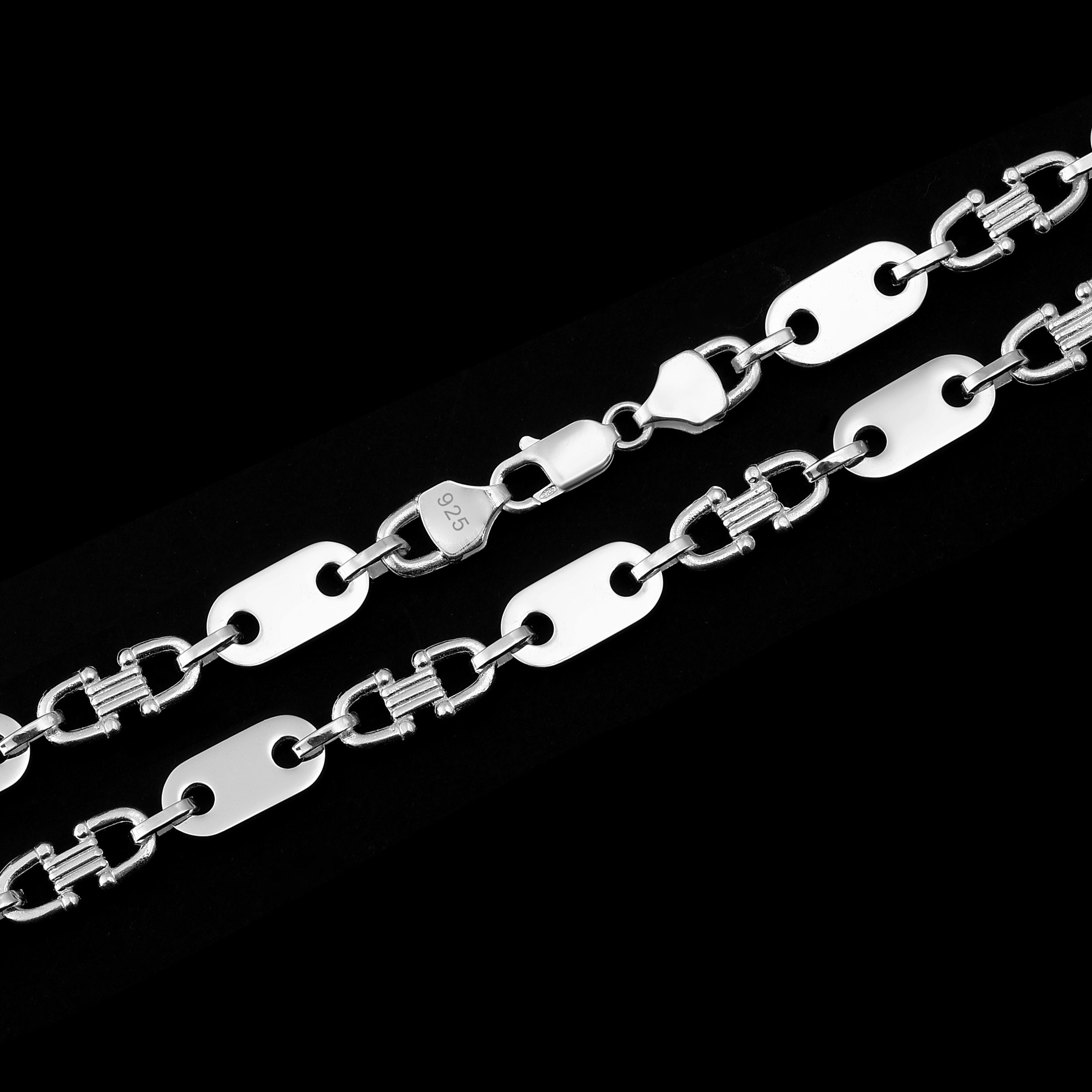 10mm Plattenkette - 925 Silber