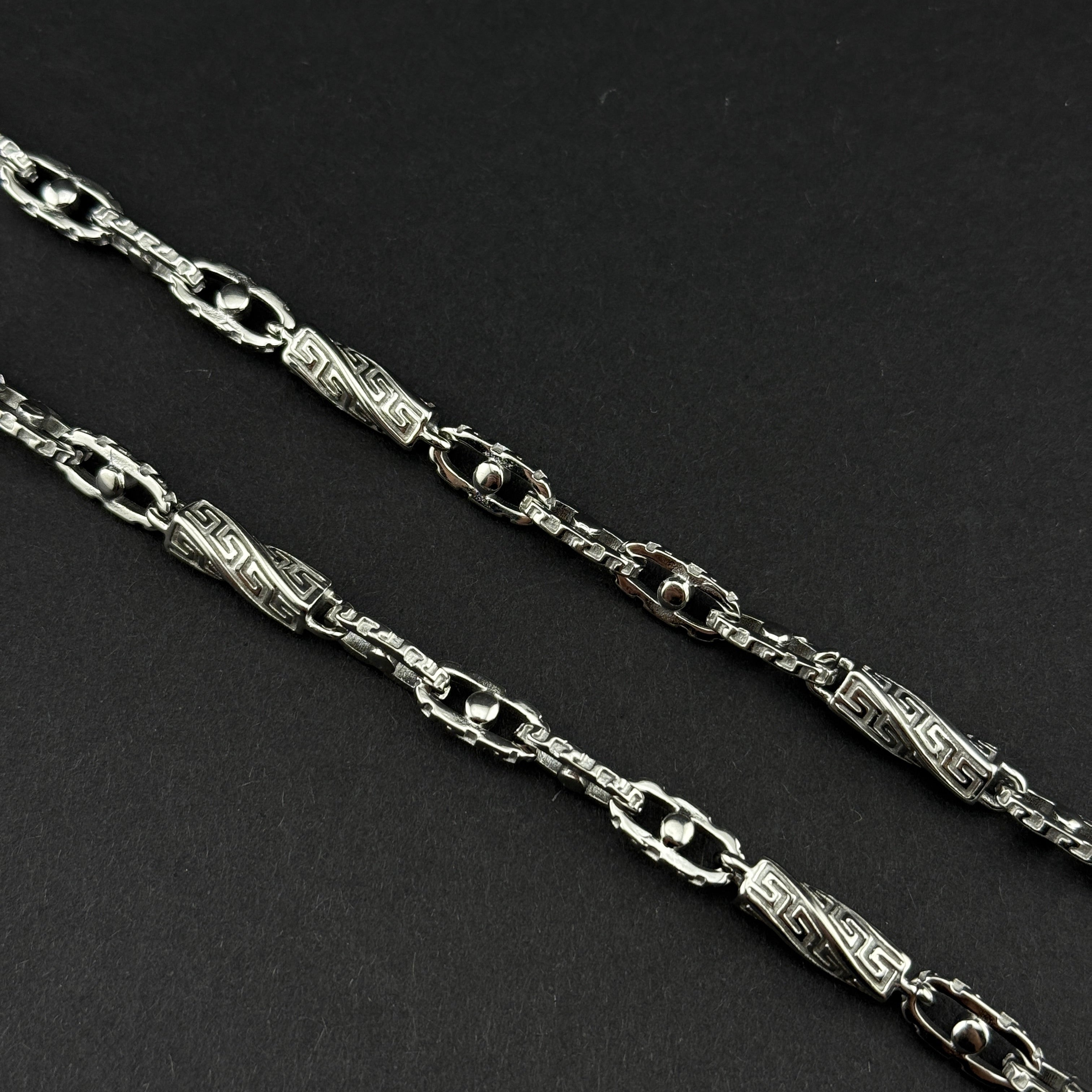 6mm Greek Monte Carlo Kette - Edelstahl