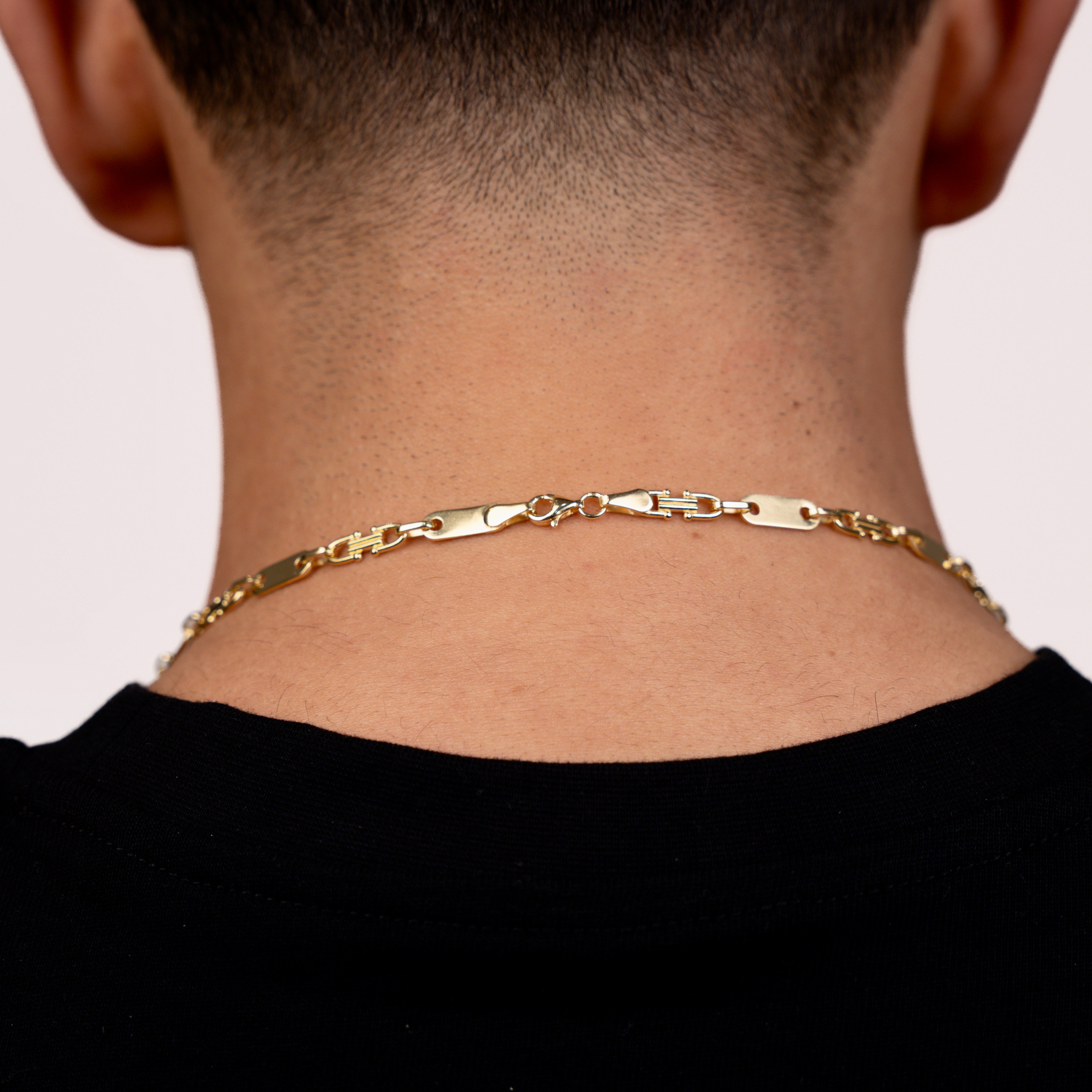 4mm Plattenkette - Silber 925 18k Gold vergoldet