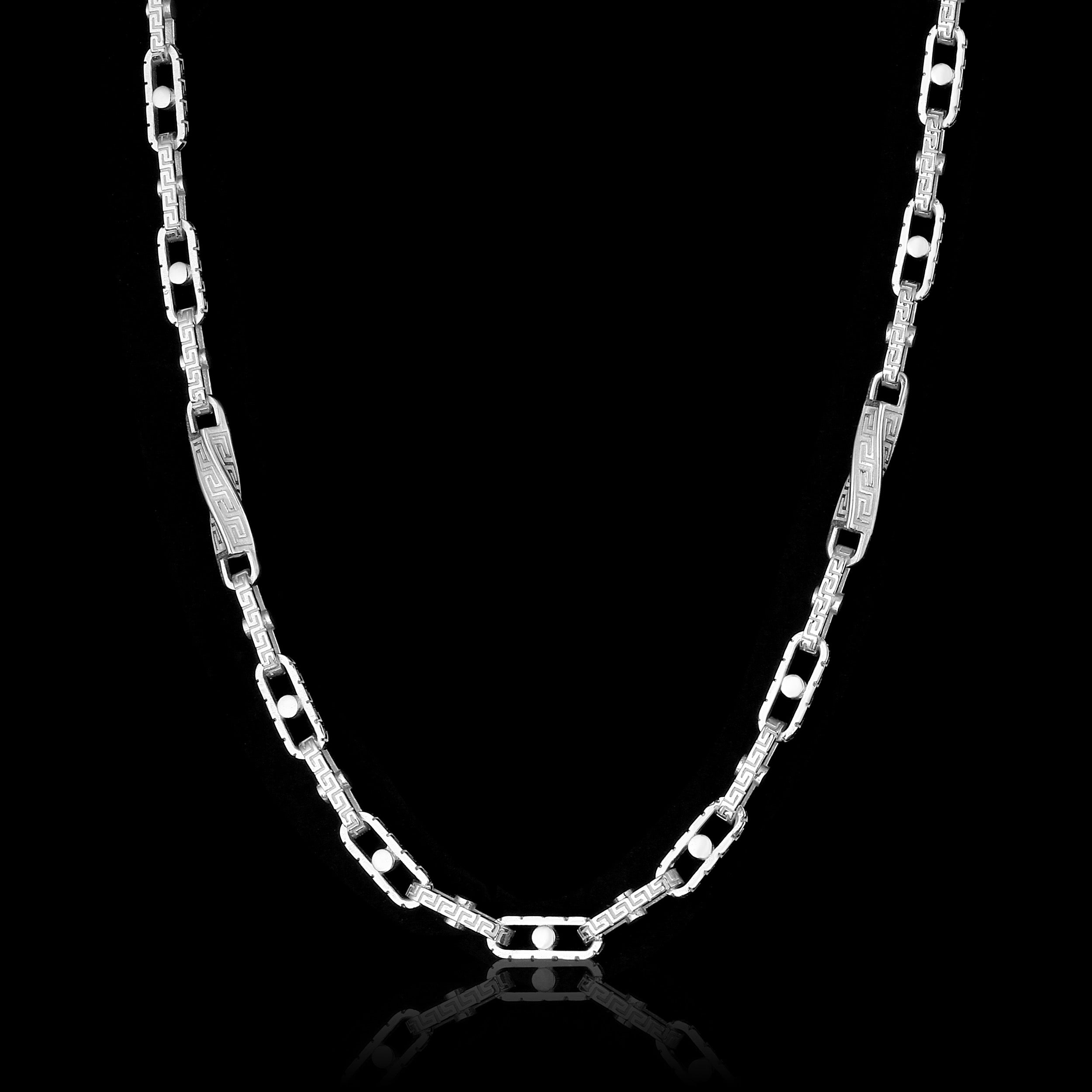 4mm Greek Monte Carlo Kette - Silber 925