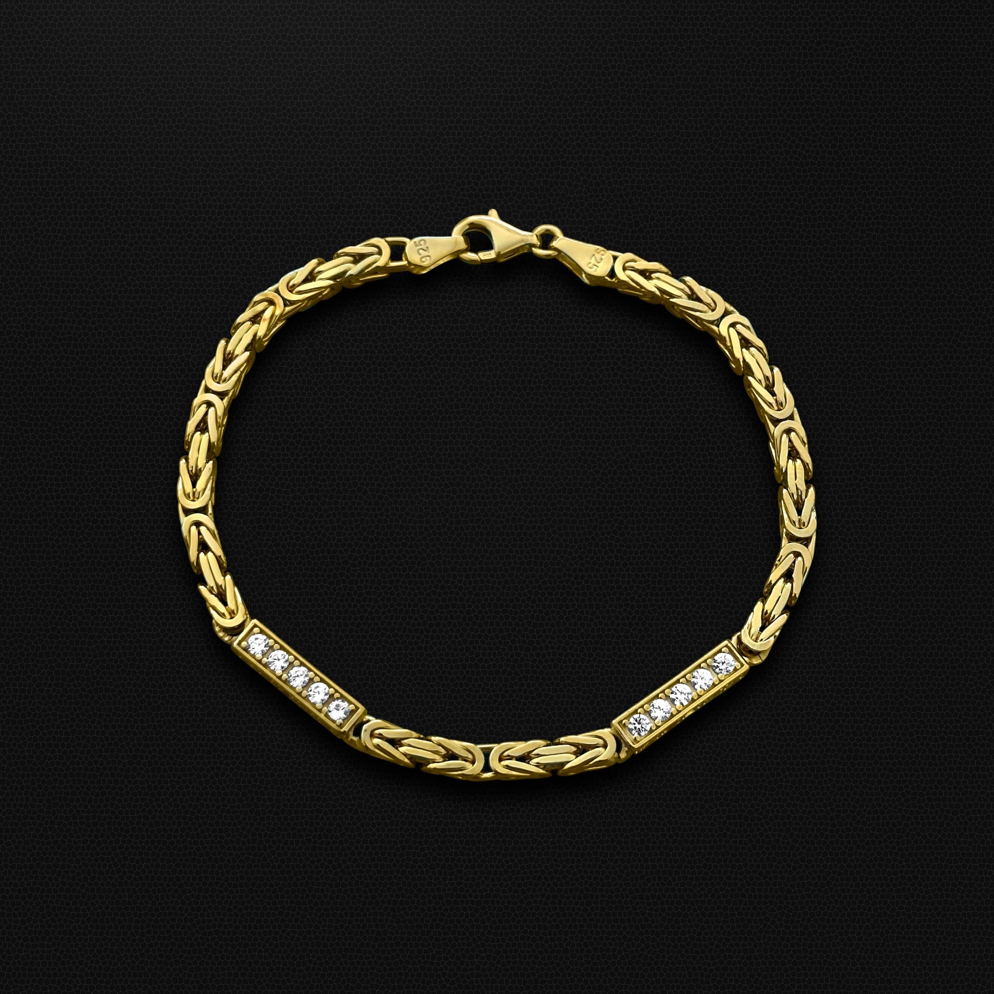 4mm Iced Out Königskette Armband Silber 925 18k Gold vergoldet