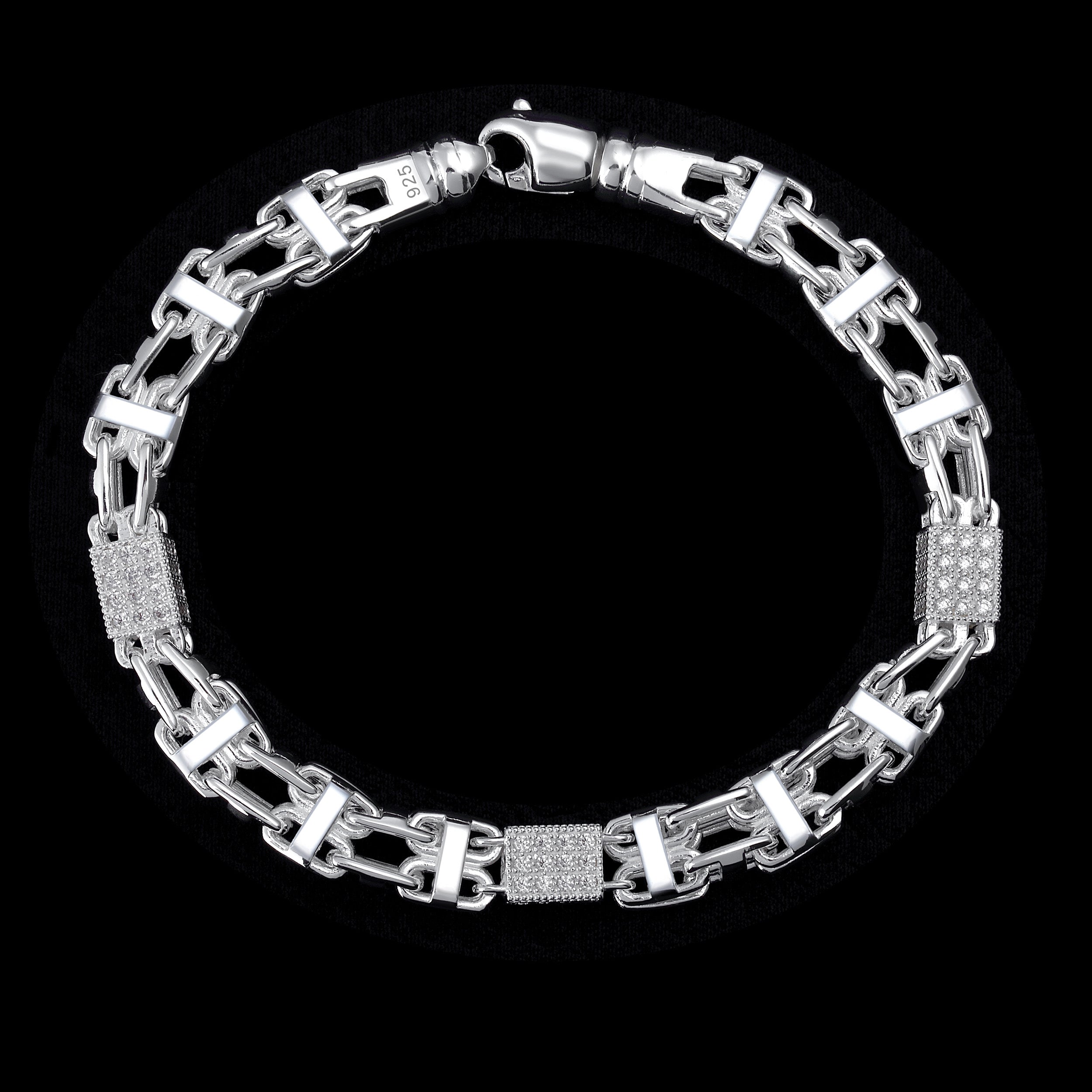 8,5mm Käfigkette Iced Out Armband - Silber 925