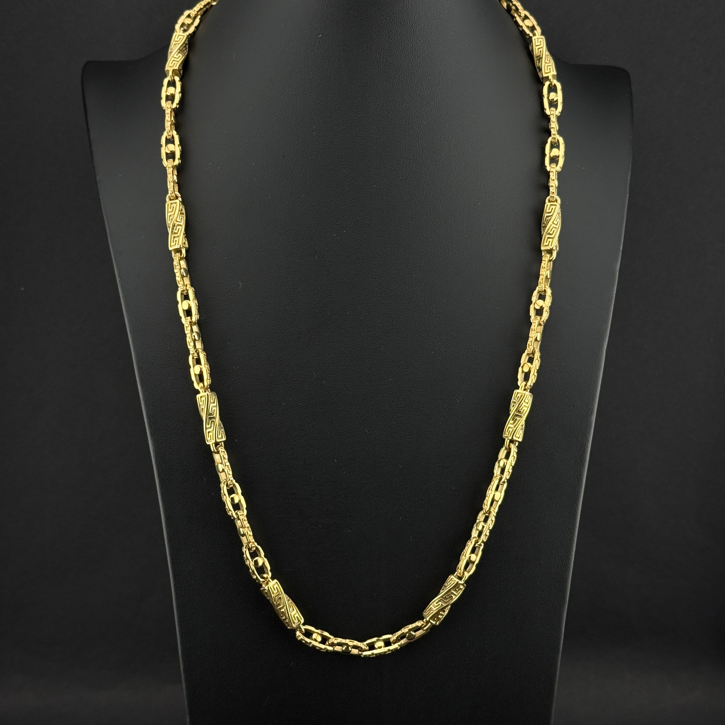 6mm Greek Monte Carlo Kette - Edelstahl mit Vergoldung