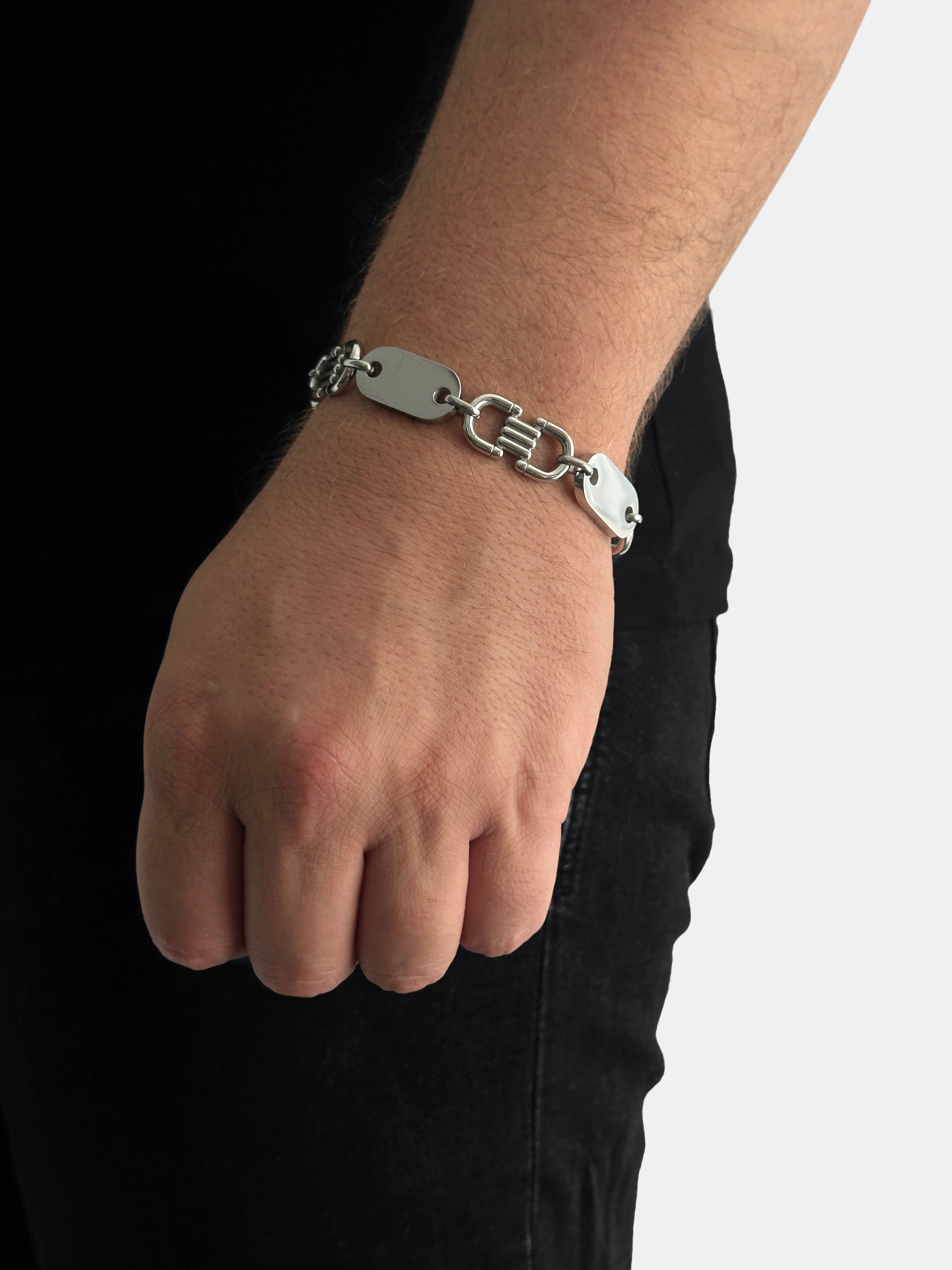 Gratis Armband - Plattenkette Set - 13mm - Edelstahl