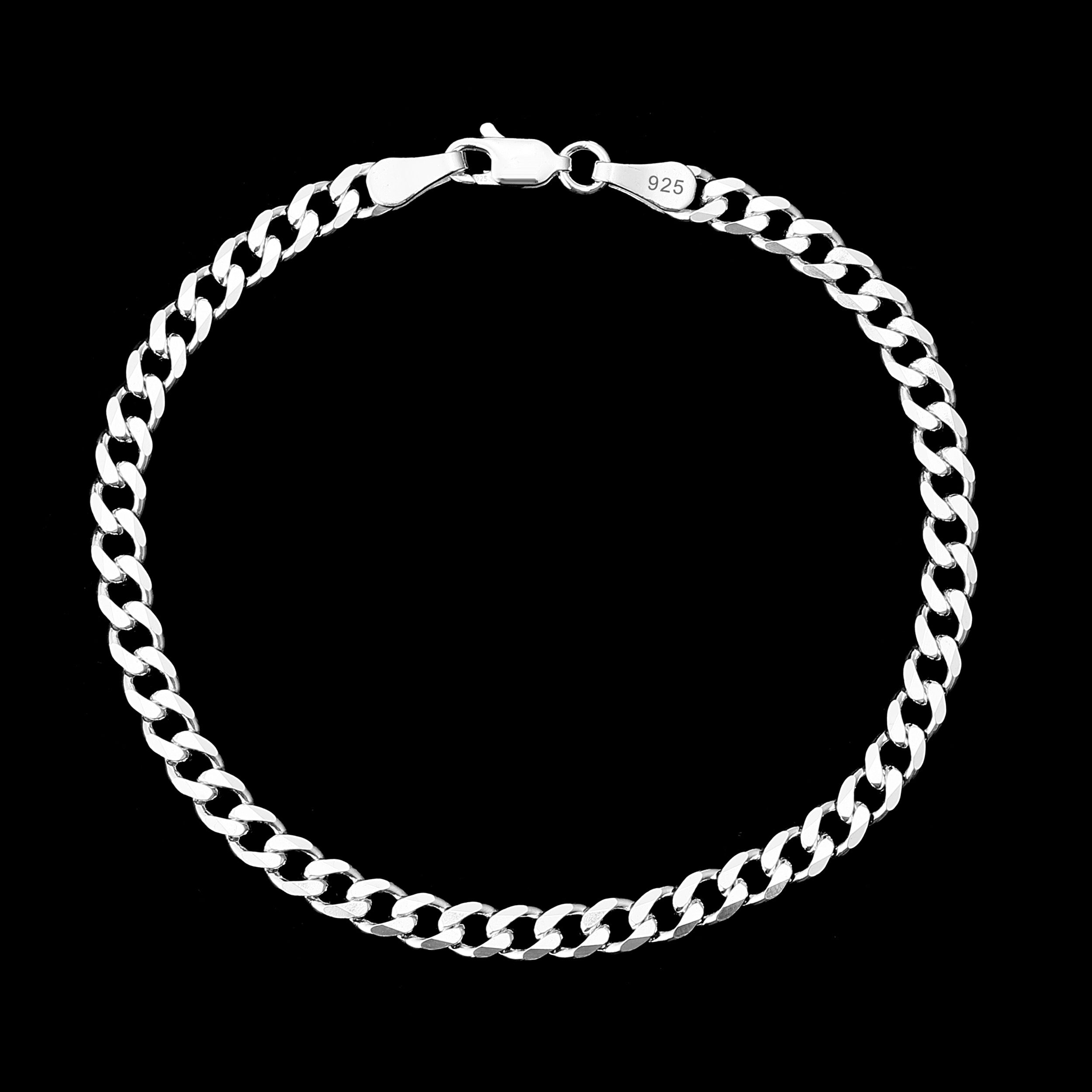4mm Panzerkette Armband - Silber 925
