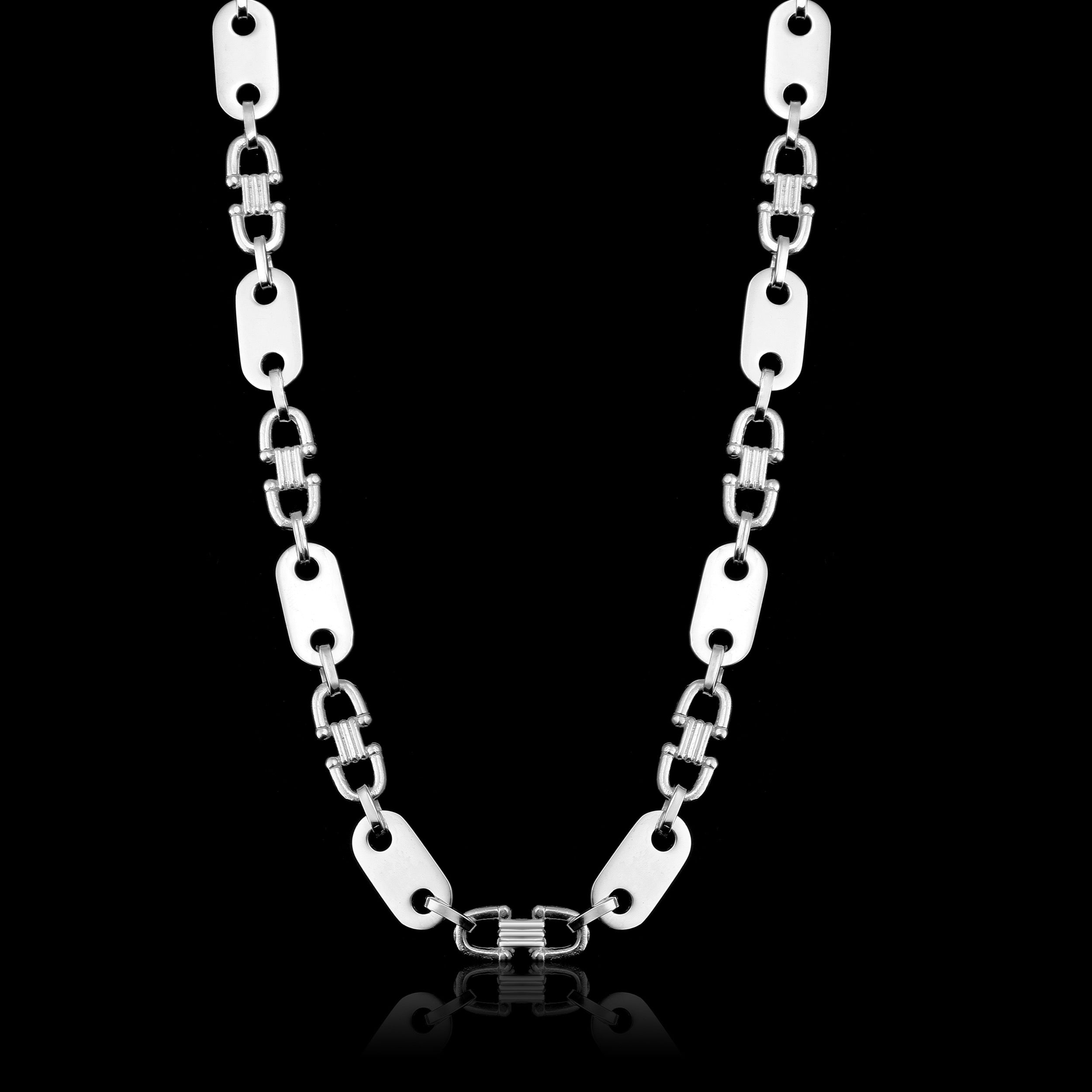 10mm Plattenkette - 925 Silber