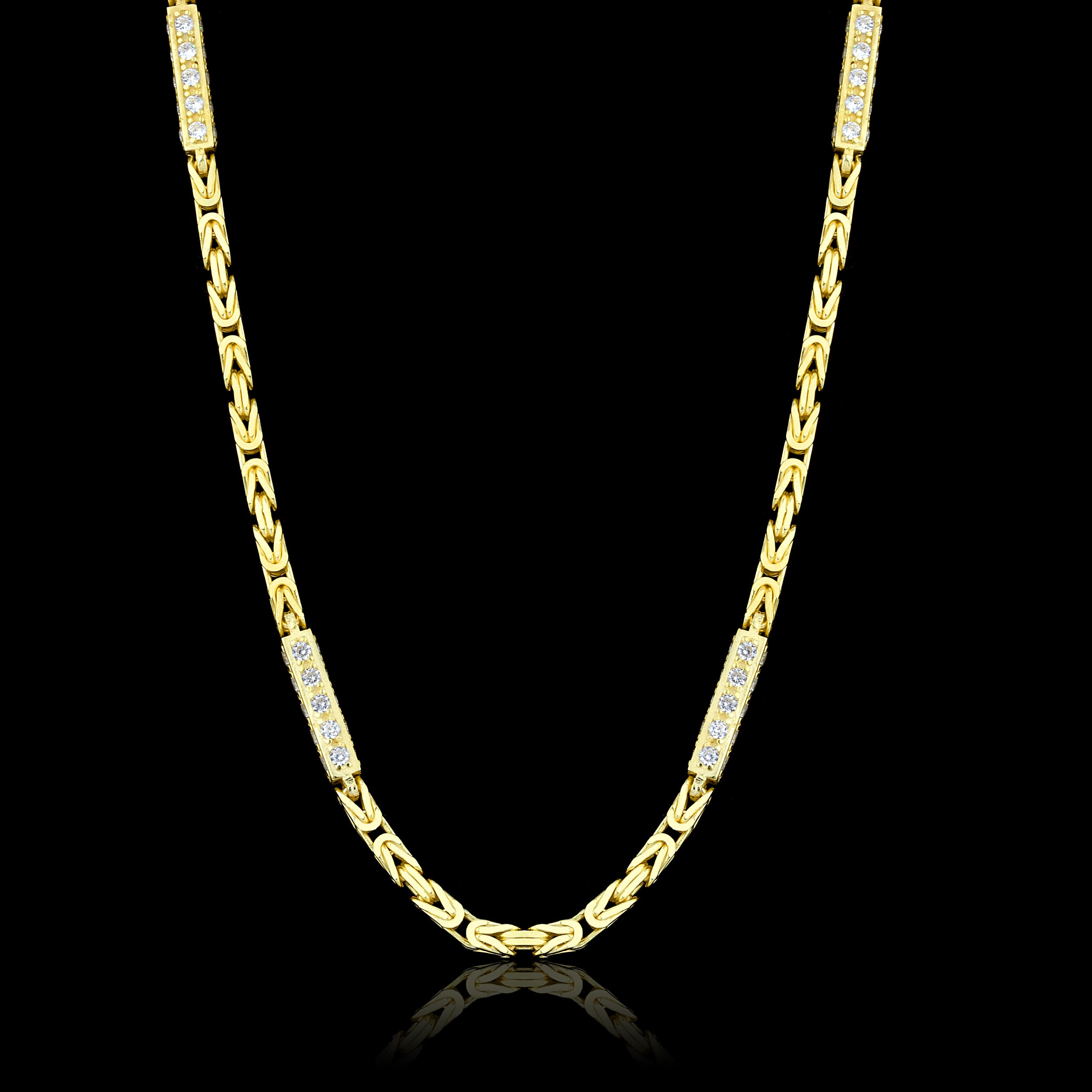 3mm Iced Out Königskette - 925 Silber 18k Gold vergoldet