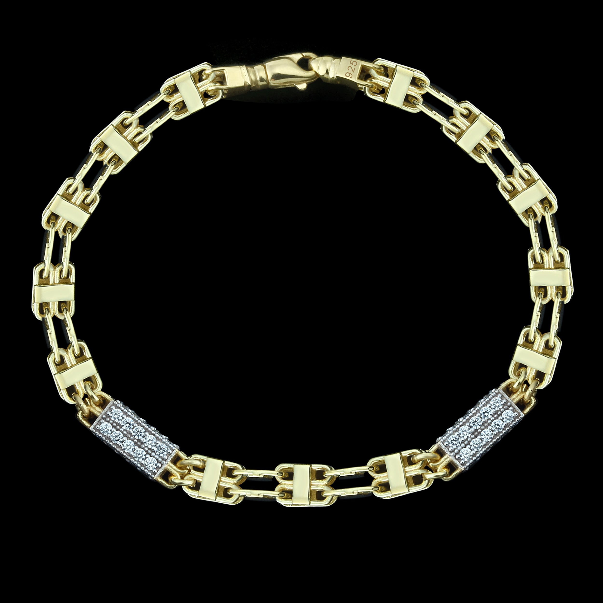 6mm Käfigkette Iced Out Armband - Silber 925 18k Gold vergoldet