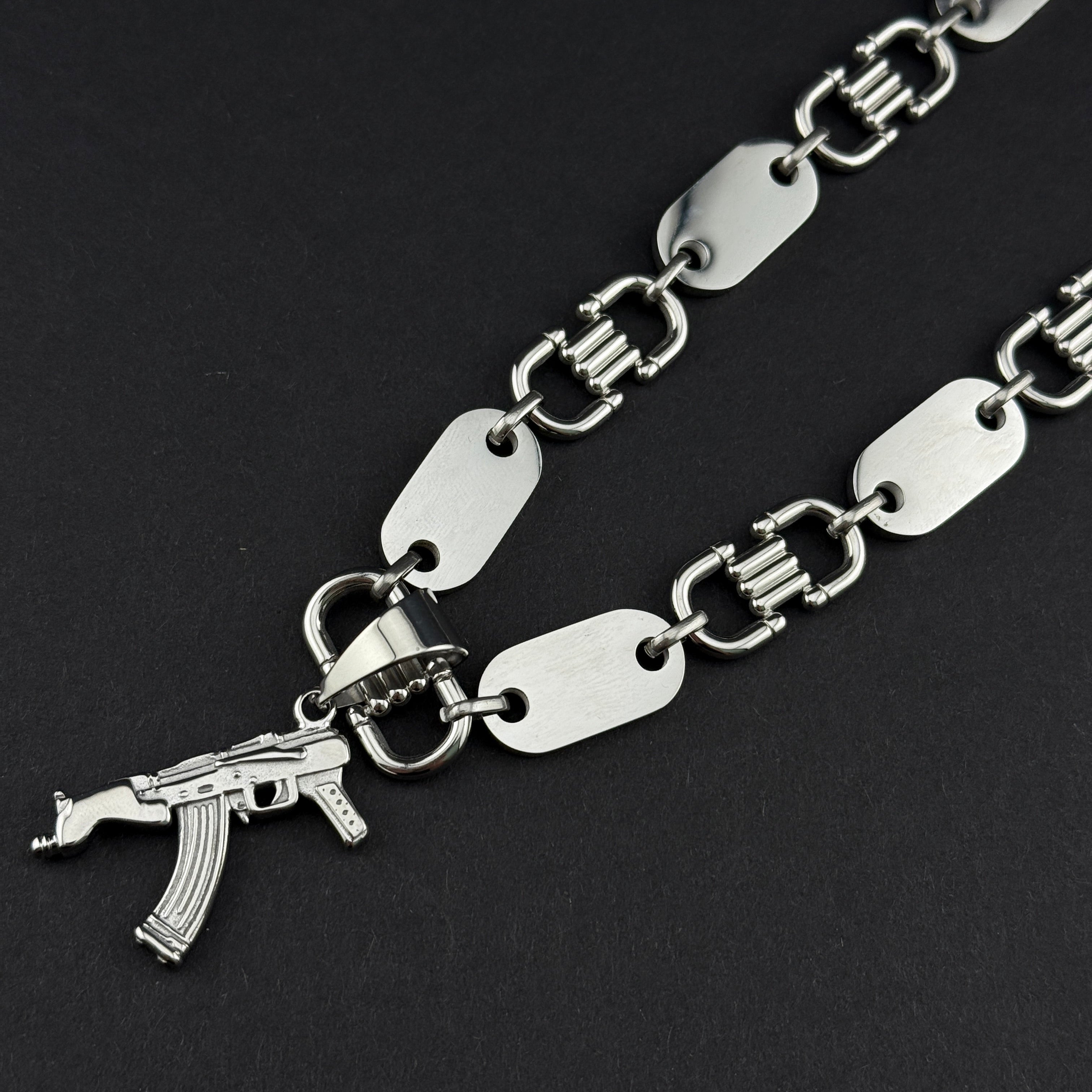 13mm Plattenkette + Ak47 Anhänger - Edelstahl