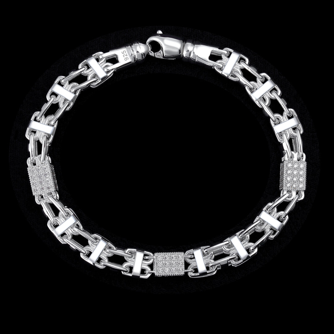 8,5mm Set Käfigkette Iced Out x Ring - Silber 925