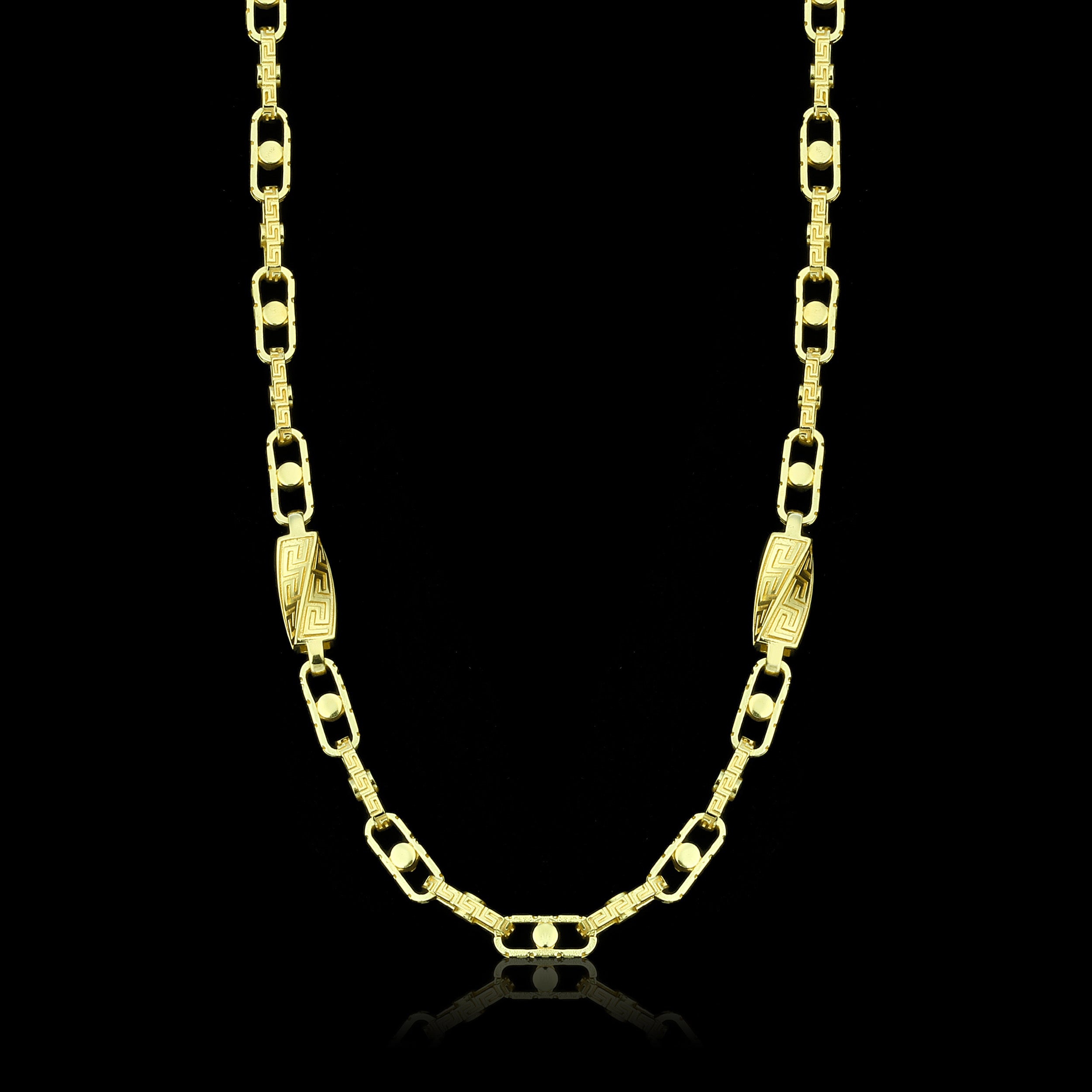 6mm Greek Monte Carlo Kette - Silber 925 18k Gold vergoldet
