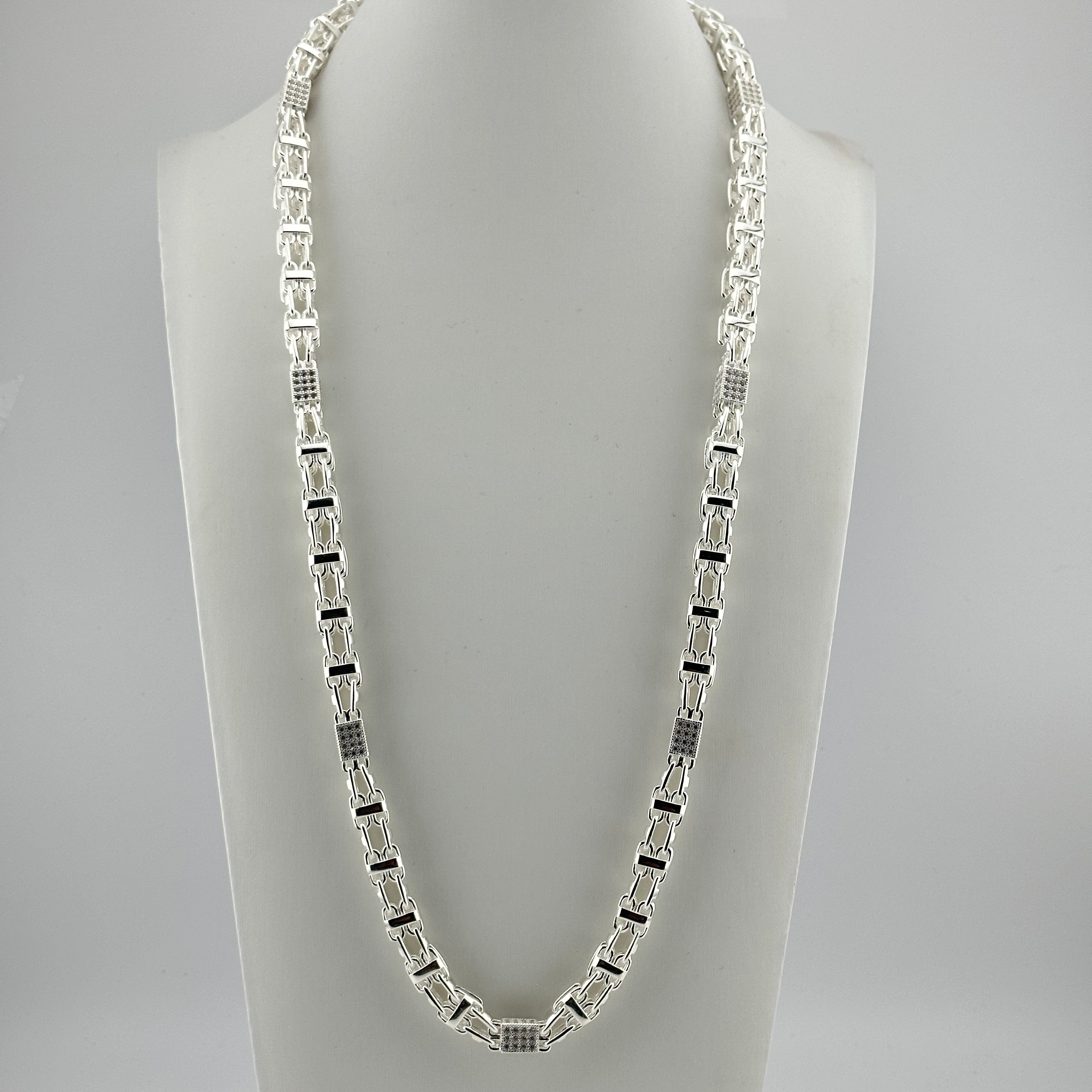 8,5mm Käfigkette Iced Out - Silber 925