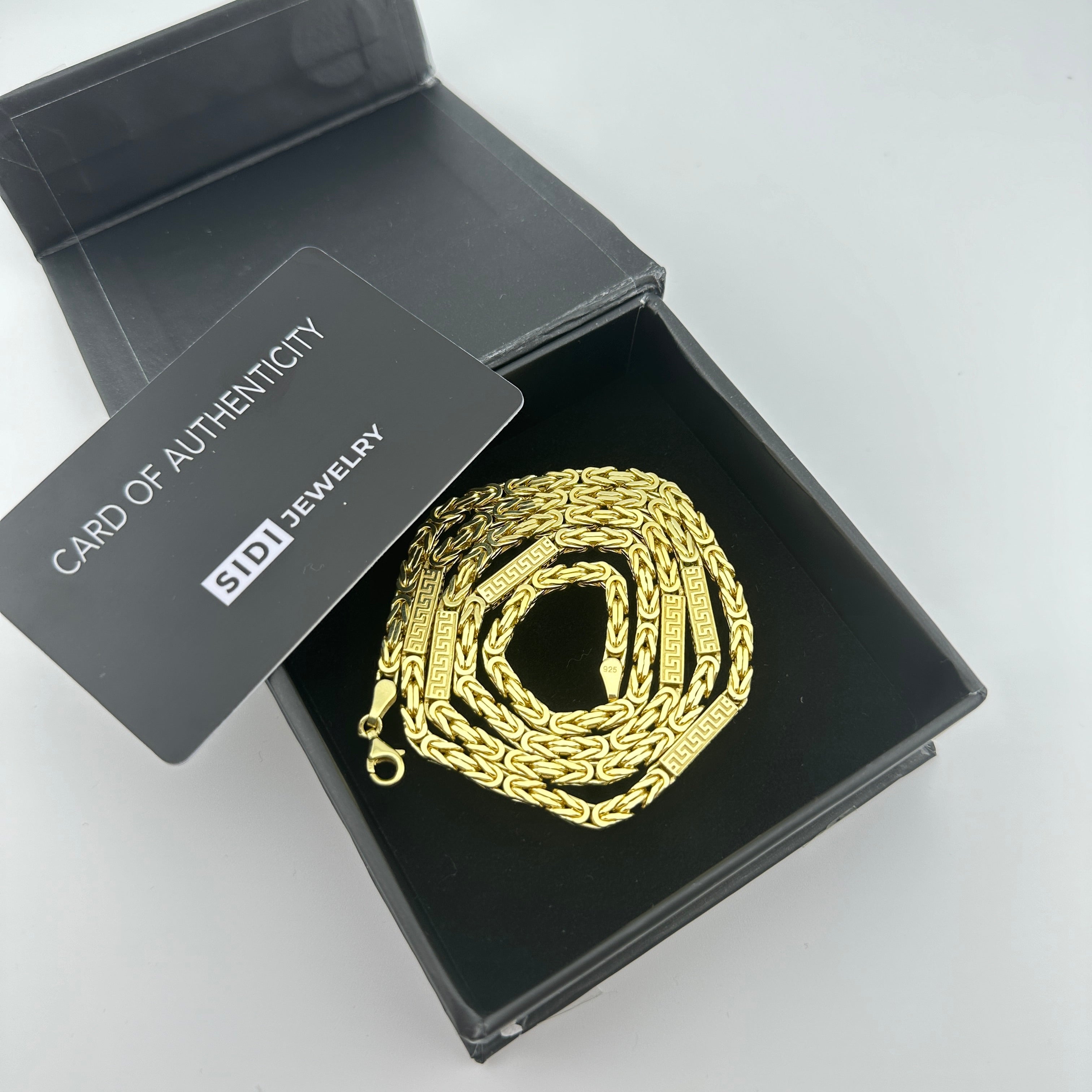 4mm Greek Königskette - Silber 925 18k Gold vergoldet