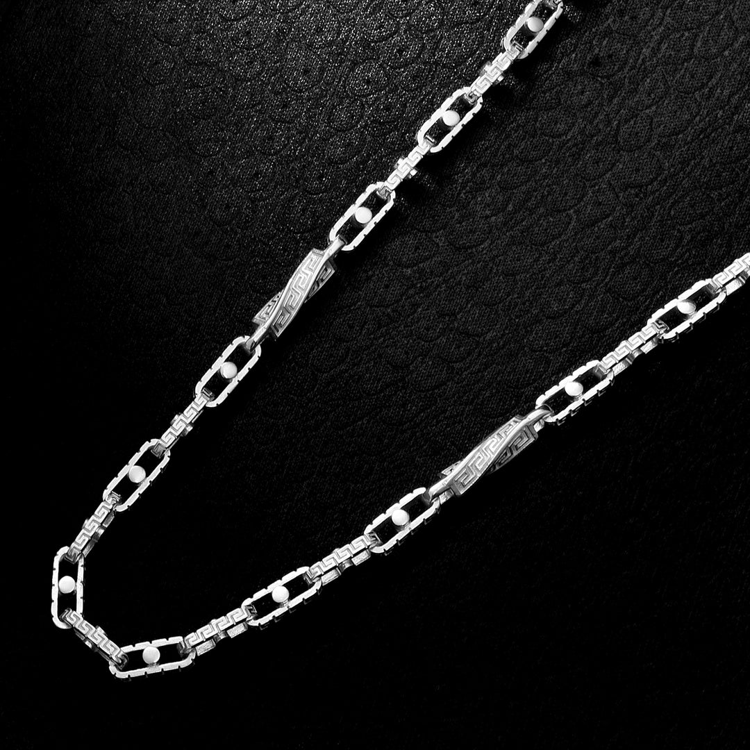 Set - Greek Monte Carlo Kette + Armband 4mm - 925 Silber - Kostenloses Armband