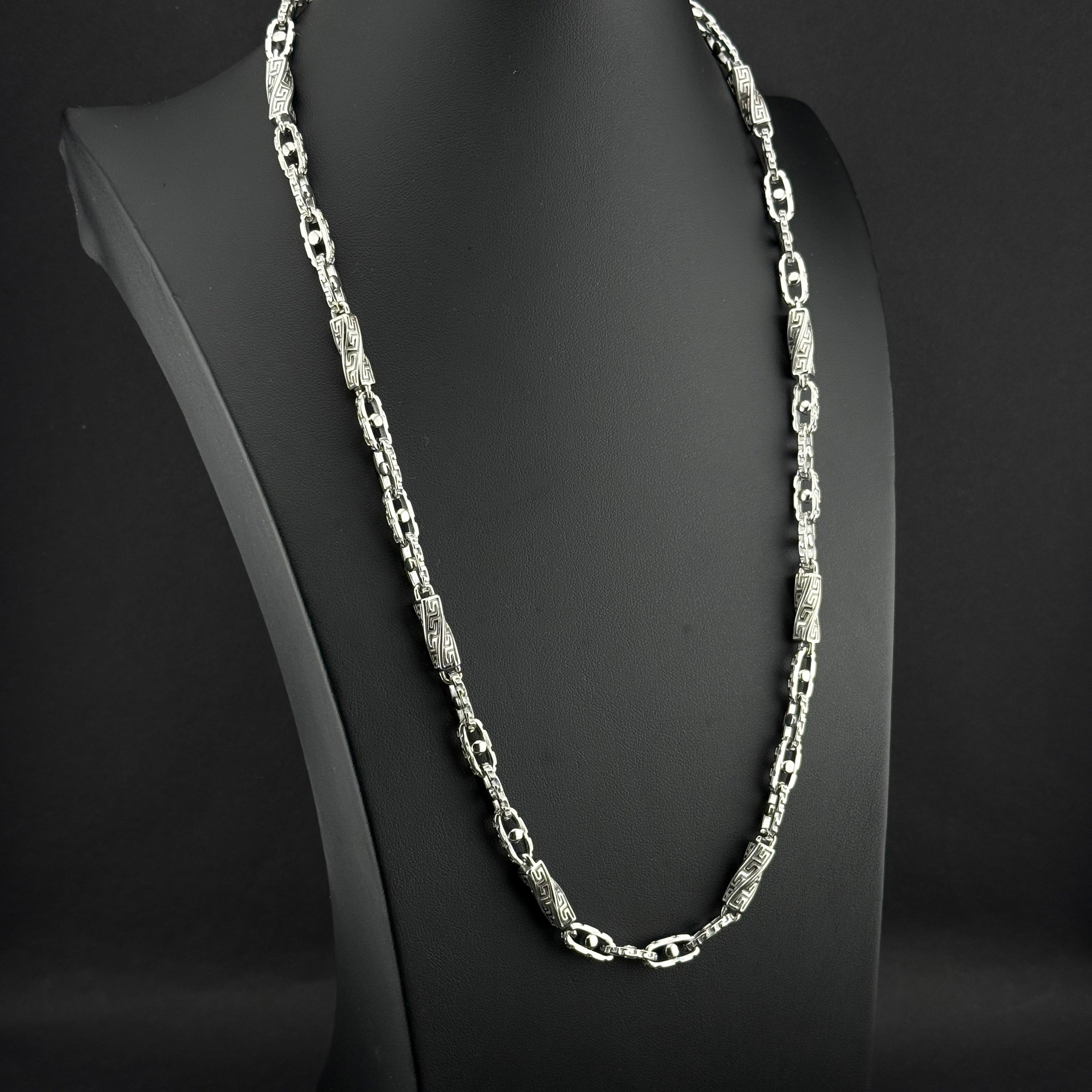6mm Greek Monte Carlo Kette - Edelstahl