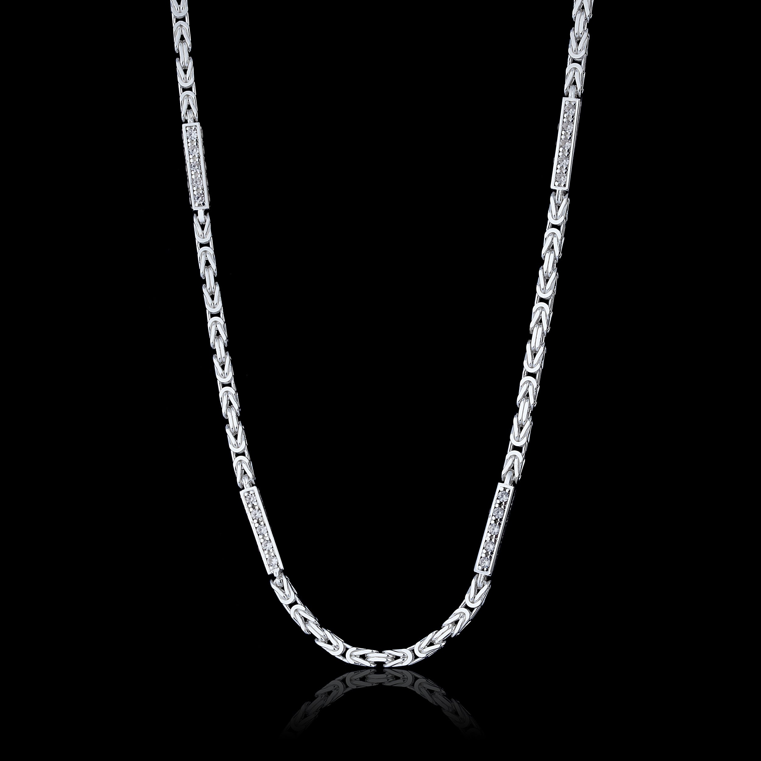 3mm Iced Out Königskette - 925 Silber