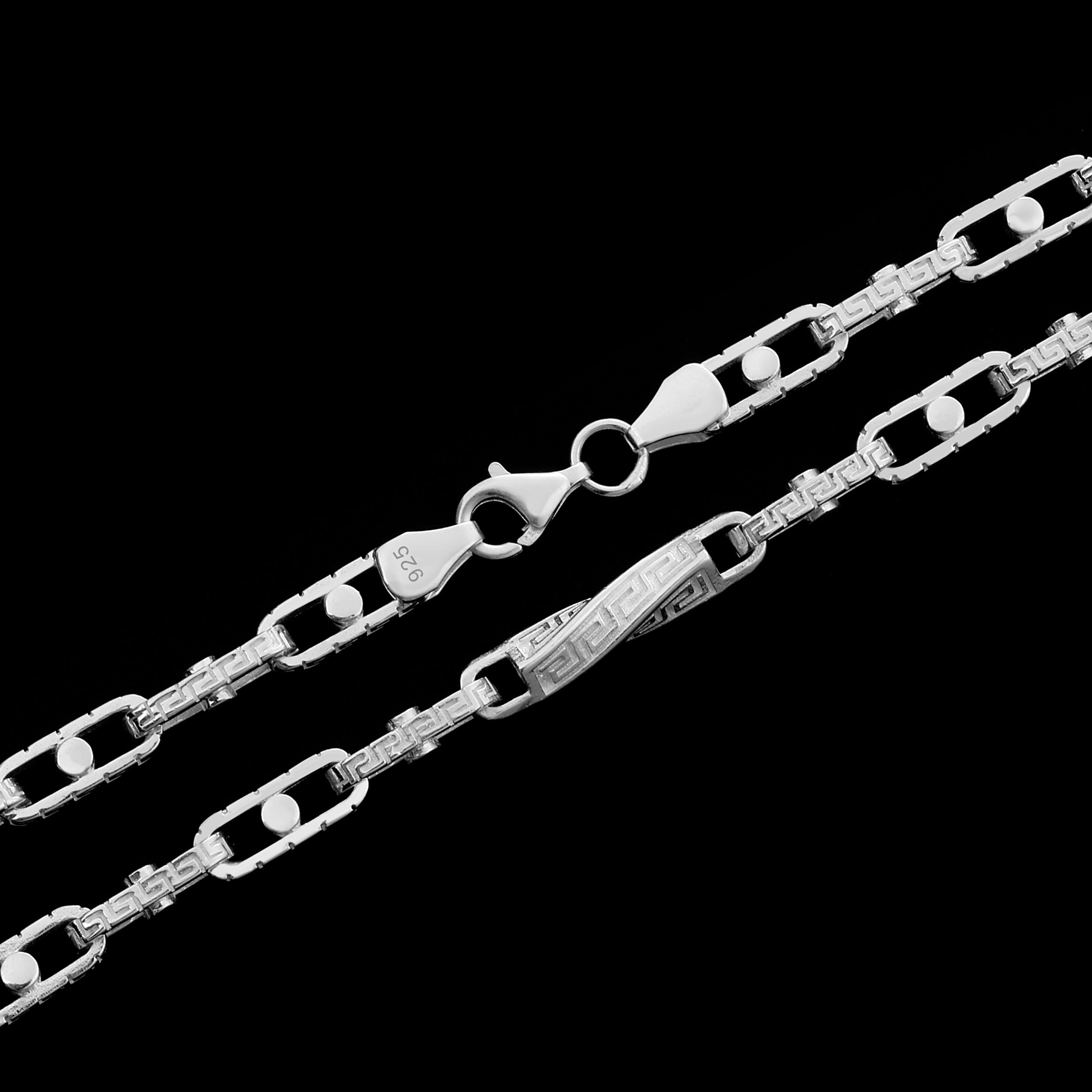 4mm Greek Monte Carlo Kette - Silber 925