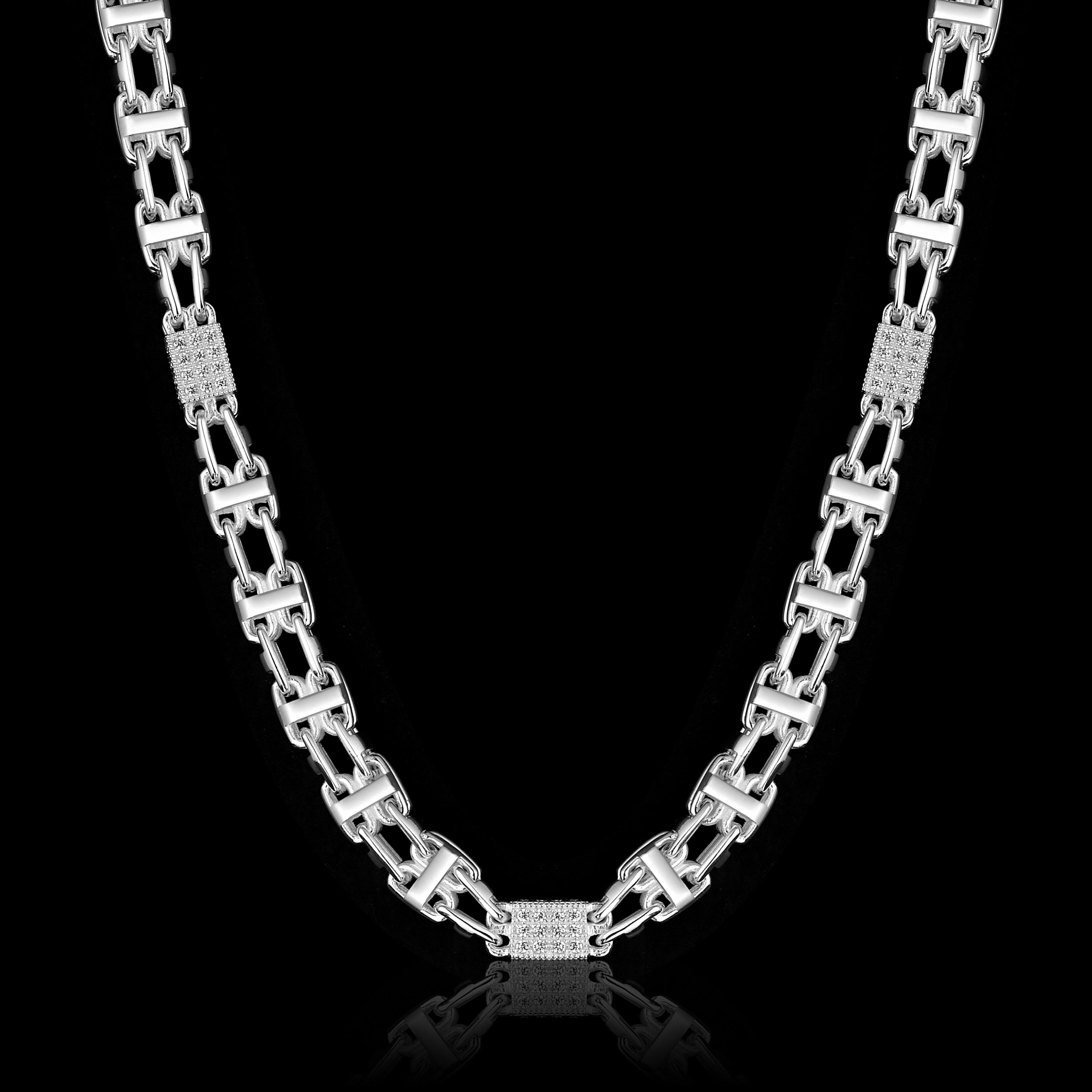 8,5mm Käfigkette Iced Out - Silber 925