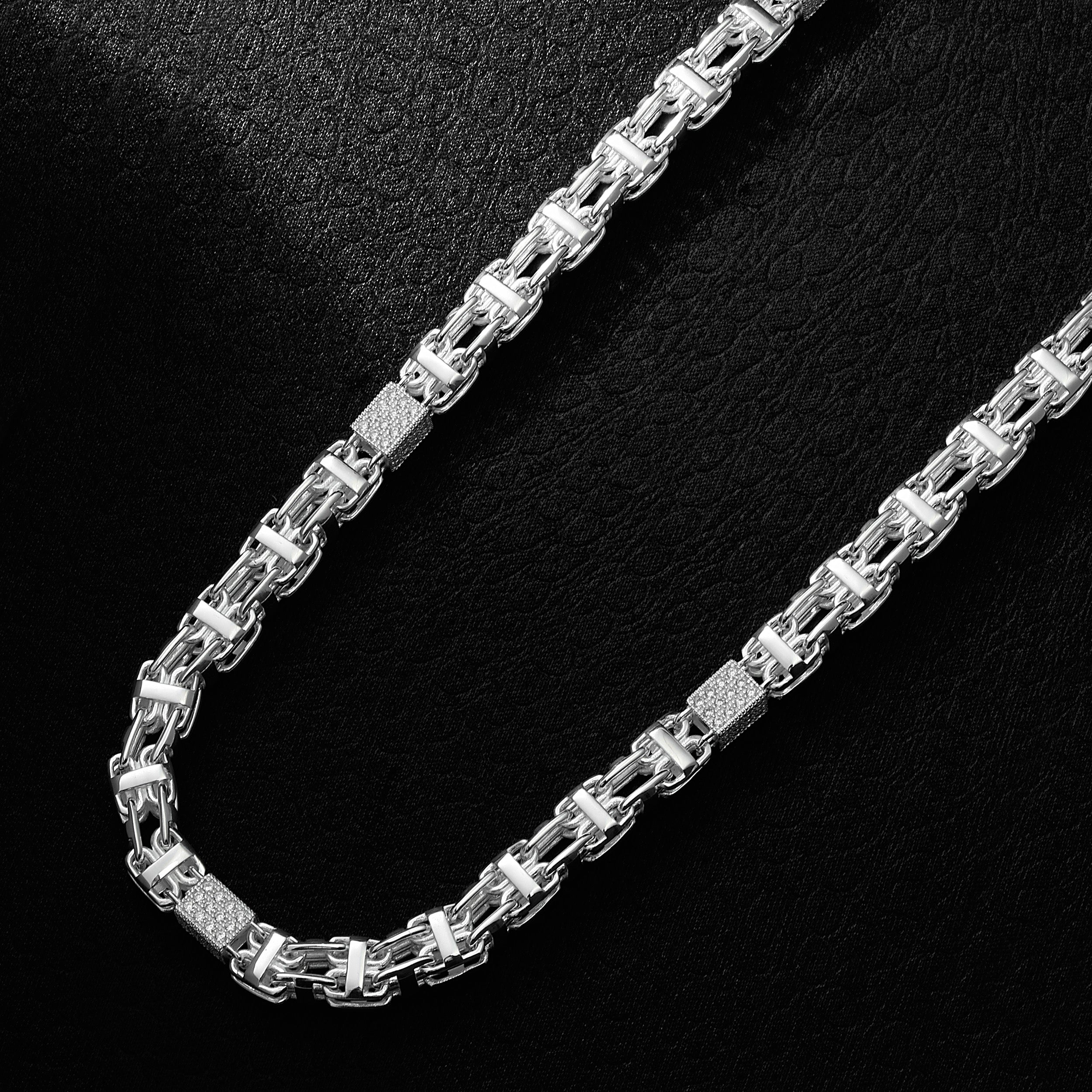 8,5mm Käfigkette Iced Out - Silber 925