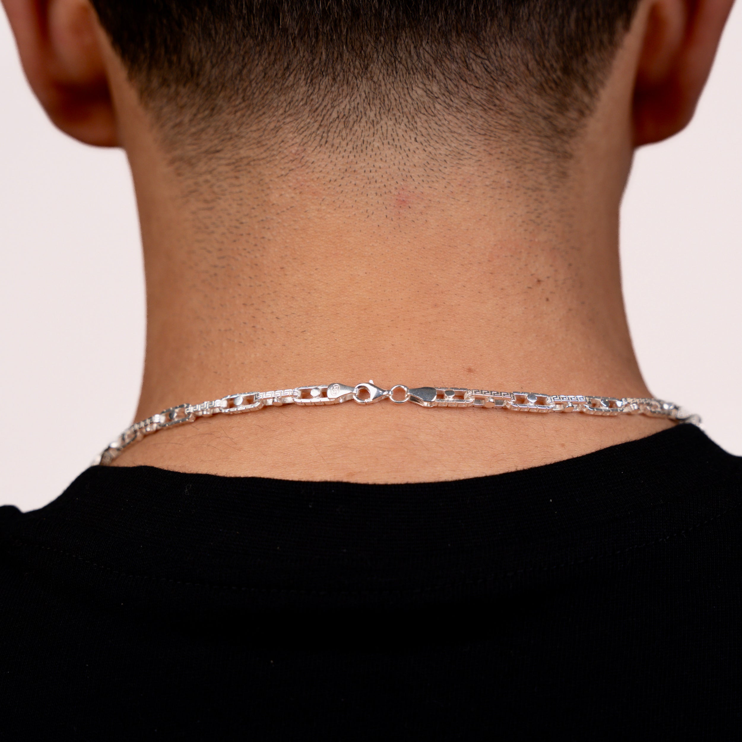 4mm Greek Monte Carlo Kette - Silber 925