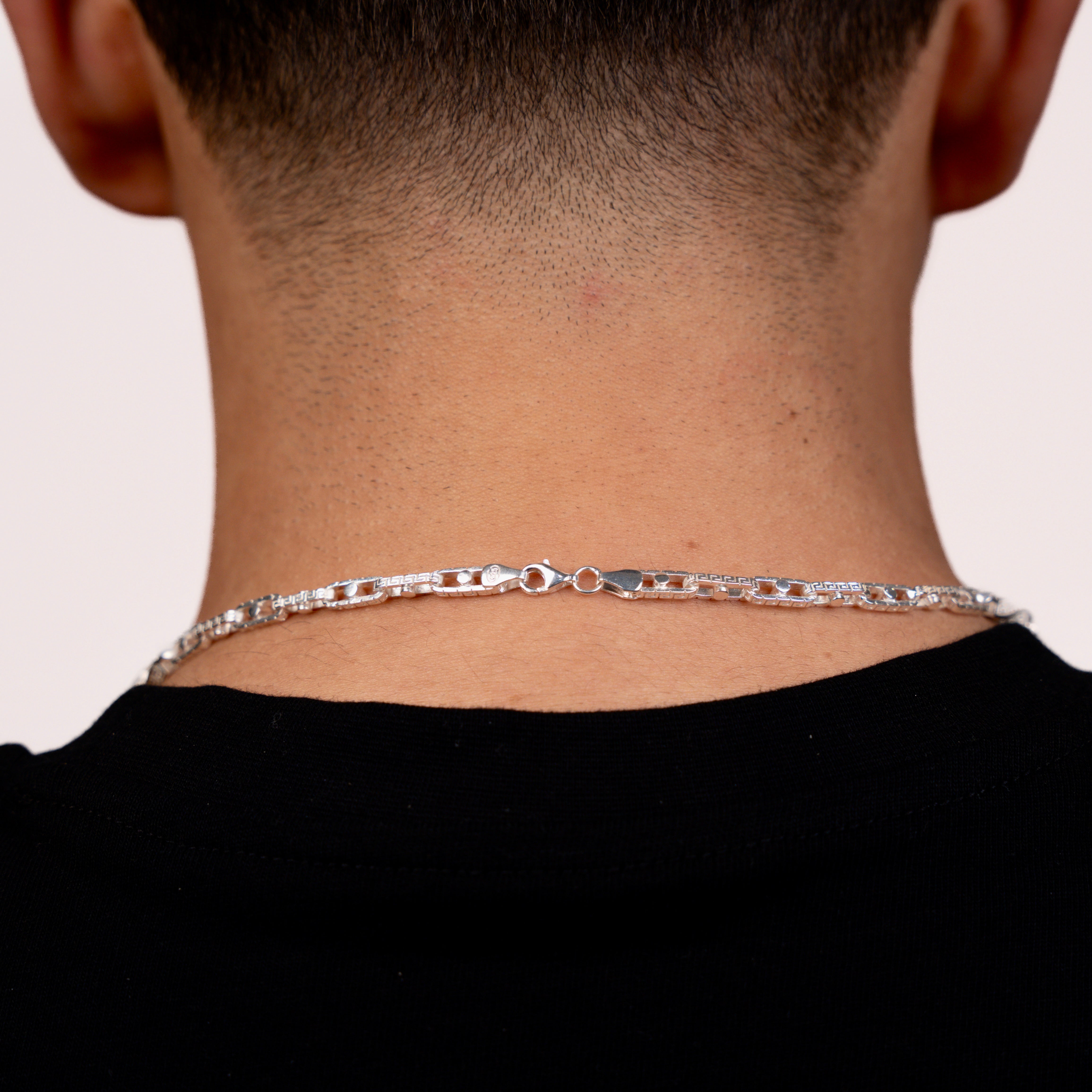 4mm Greek Monte Carlo Kette - Silber 925