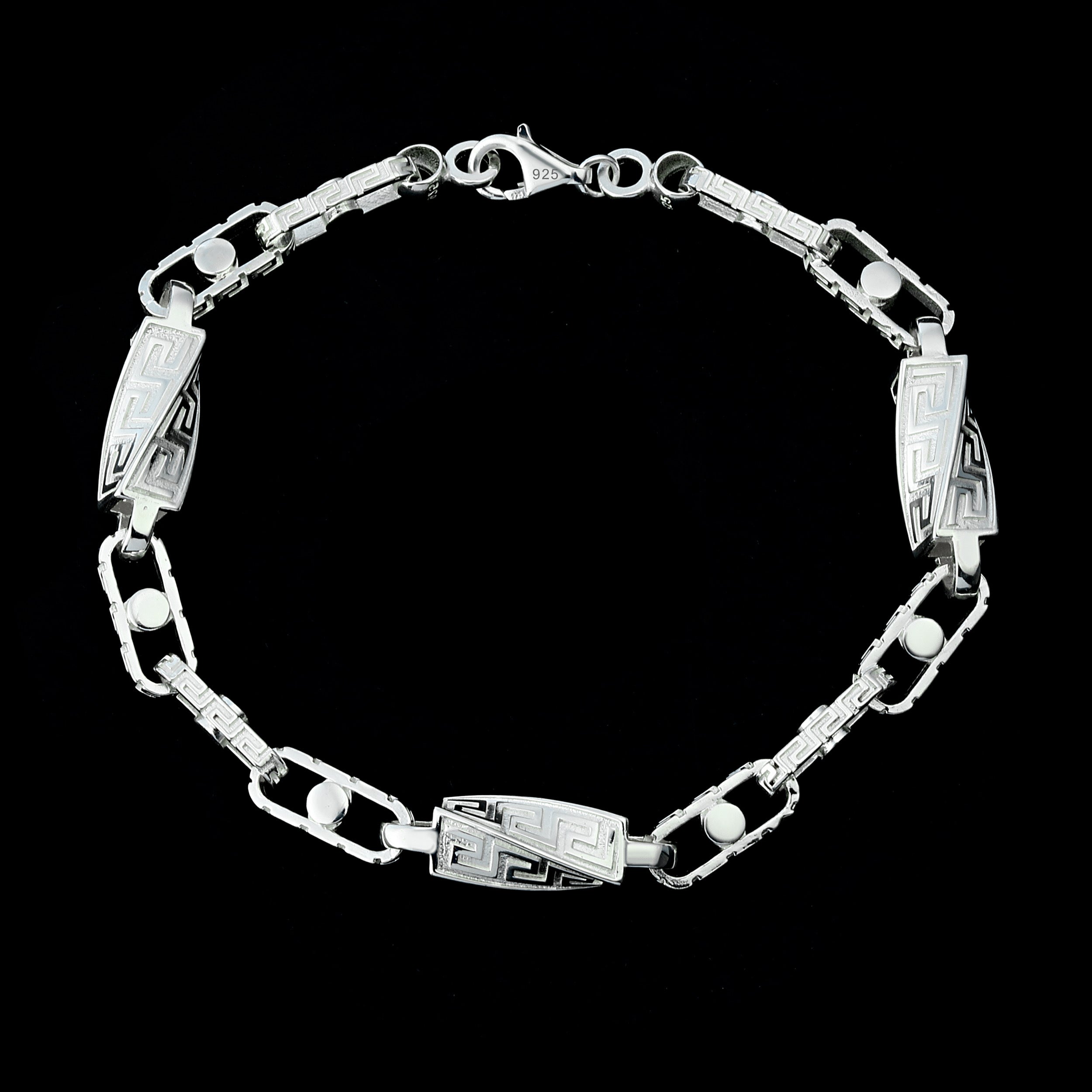 6mm Greek Monte Carlo Armband - Silber 925