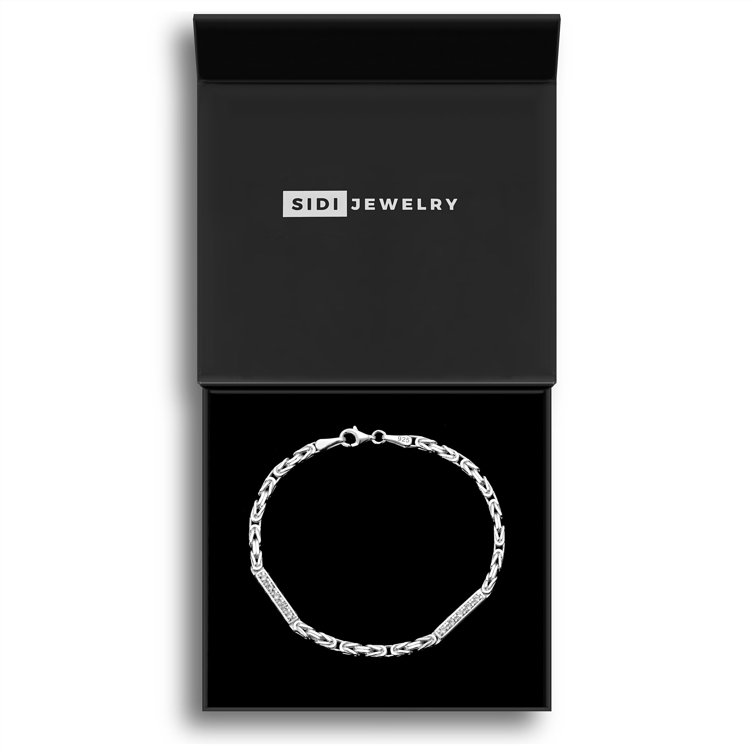 3mm Iced Out Königskette Armband - Silber 925