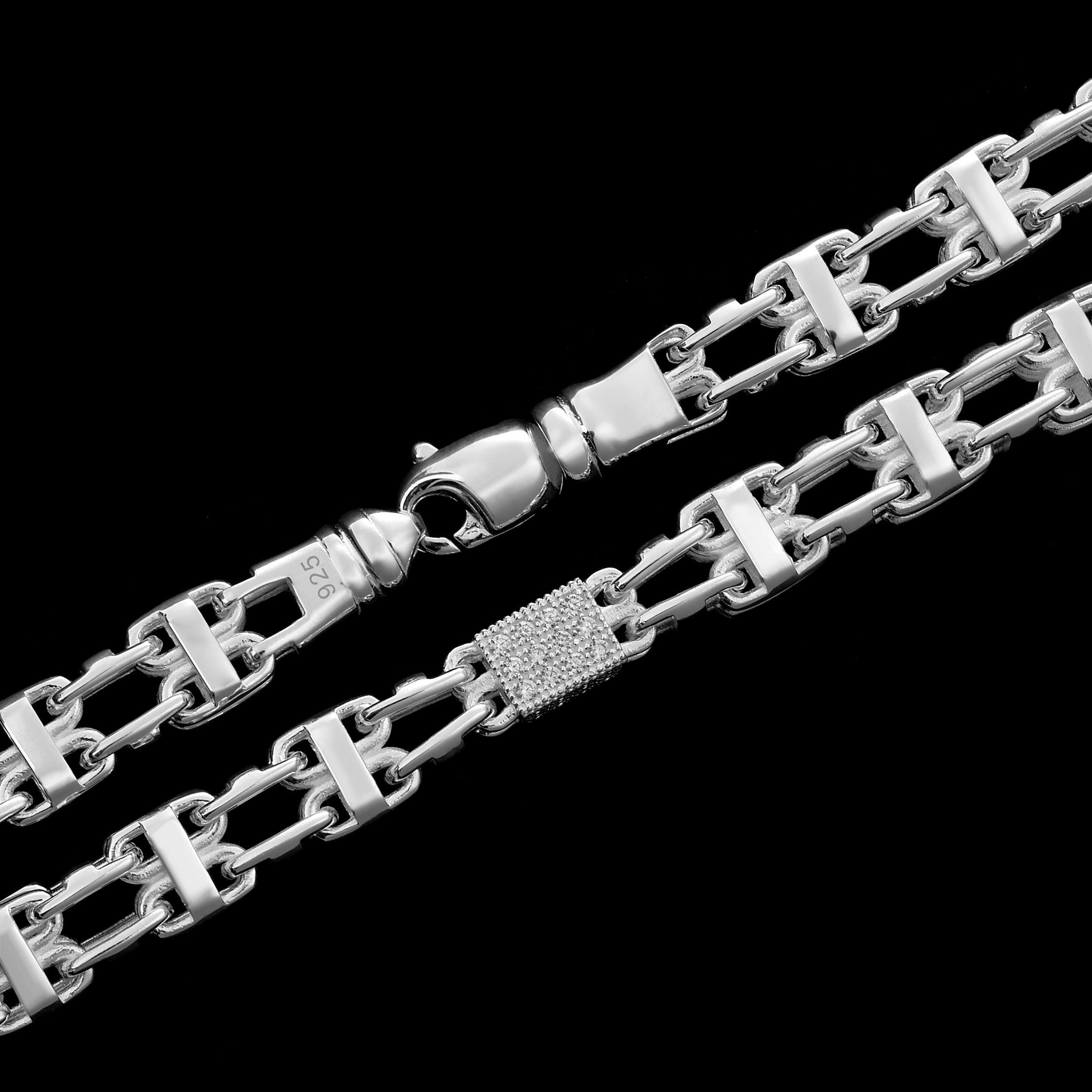 8,5mm Käfigkette Iced Out - Silber 925
