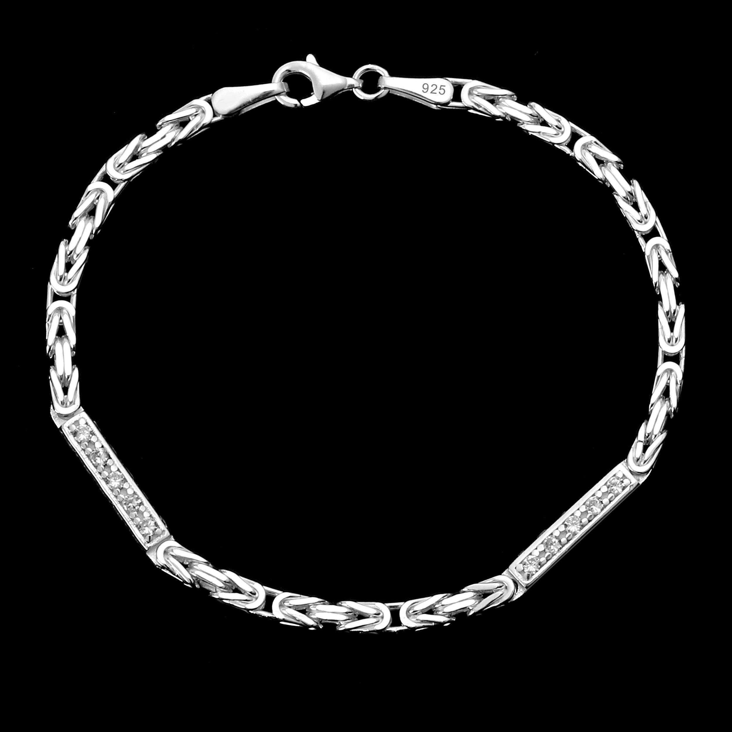 3mm Iced Out Königskette Armband - Silber 925