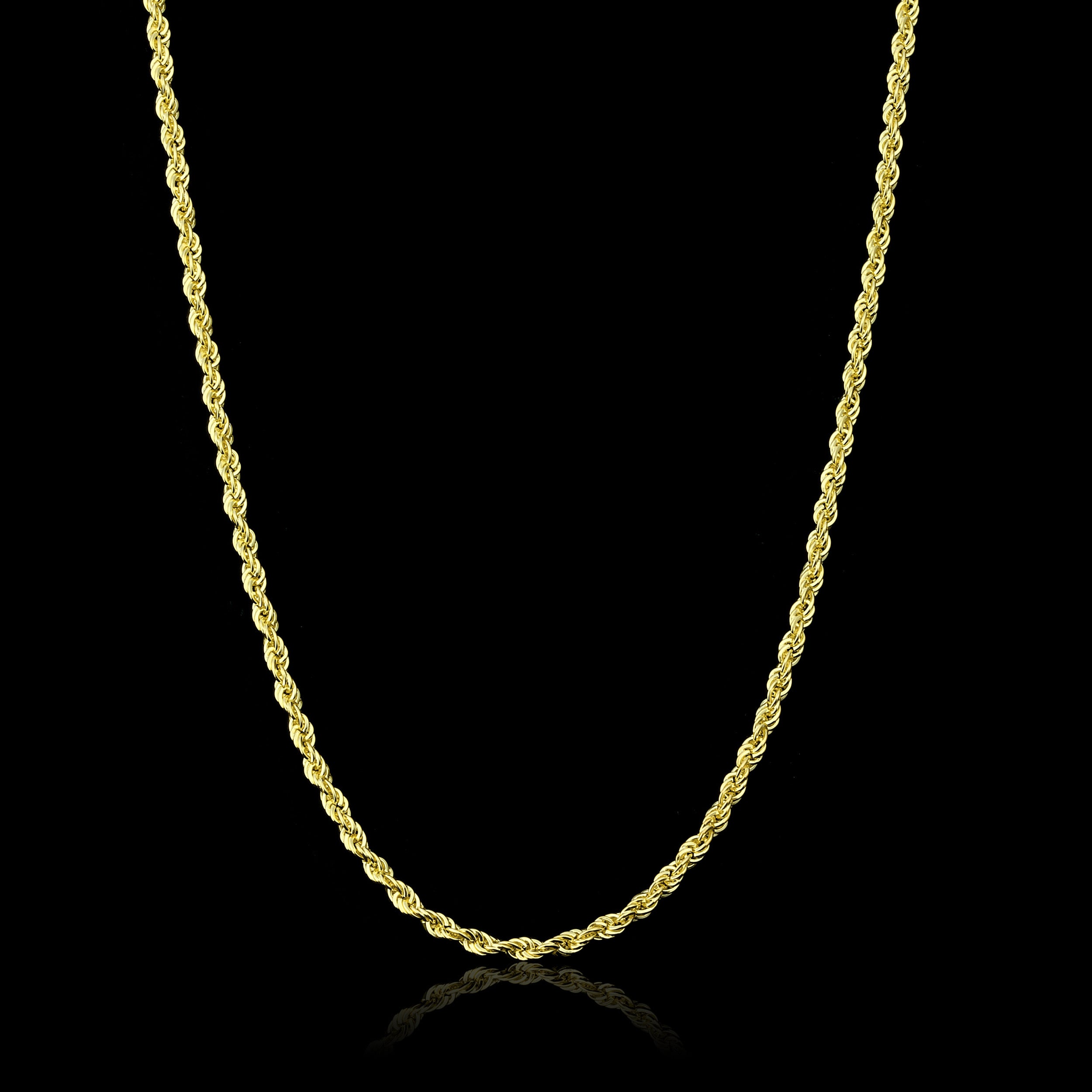 3mm Rope Chain Kordelkette - Silber 925 18k Gold vergoldet
