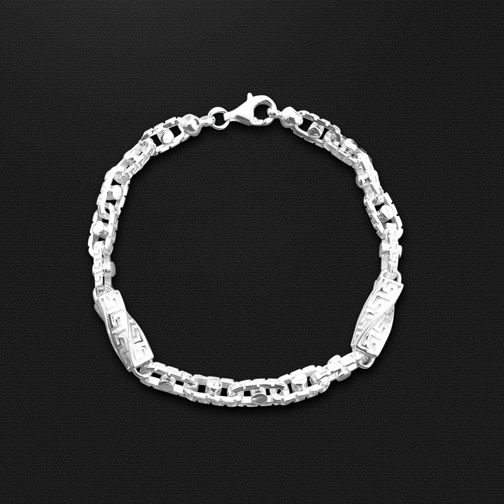 Set - Greek Monte Carlo Kette + Armband 6mm aus 925 Silber - 20% sparen