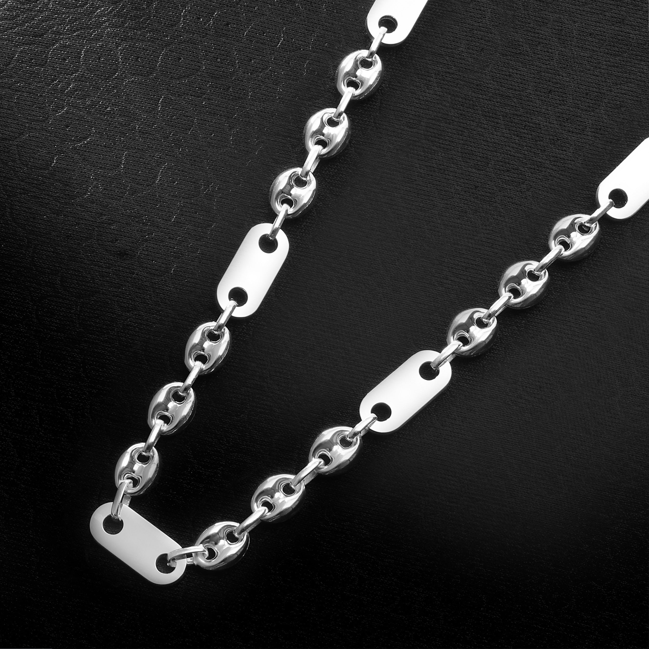 8mm Plattenbohnenkette - Silber 925