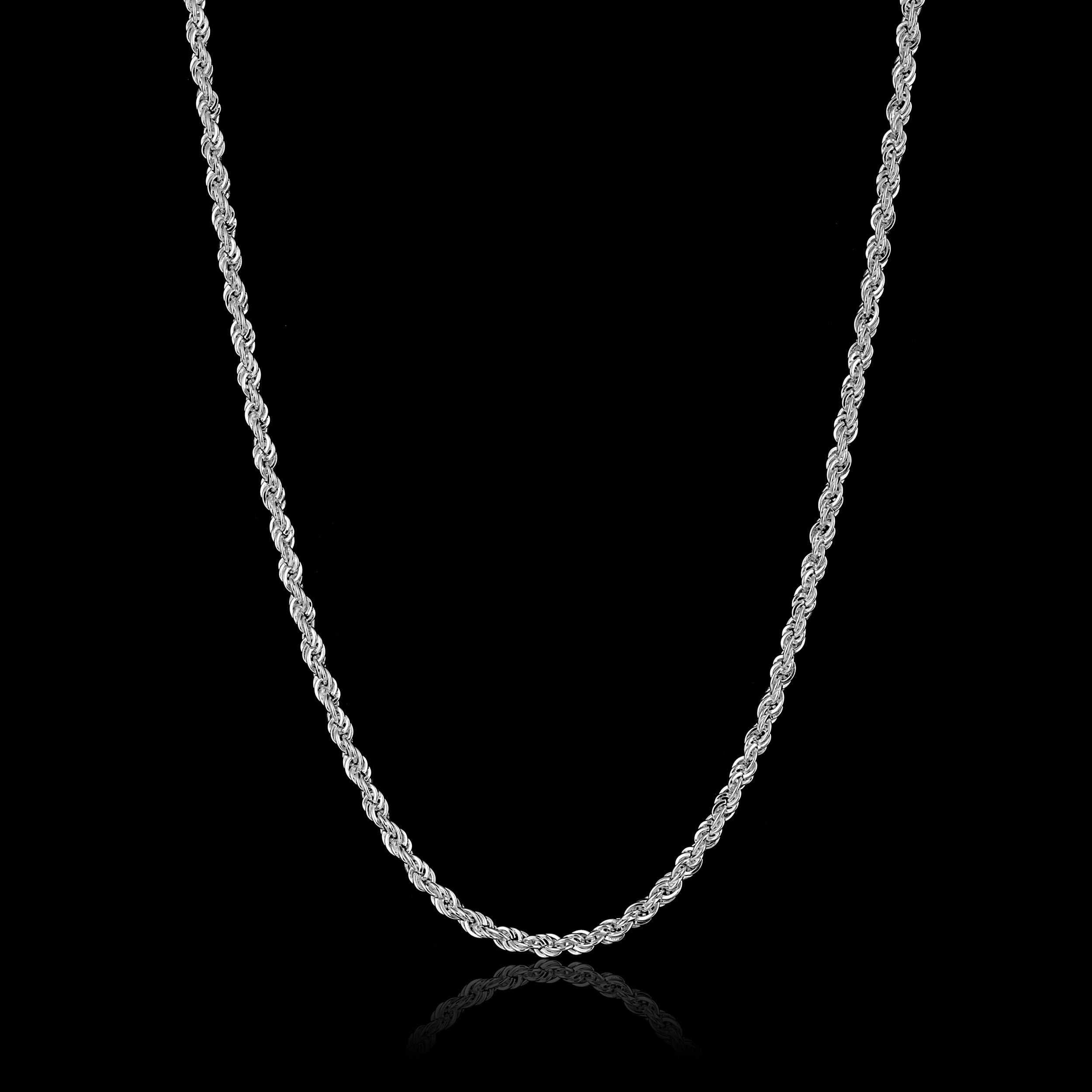 3mm Kordelkette Rope Chain - Silber 925