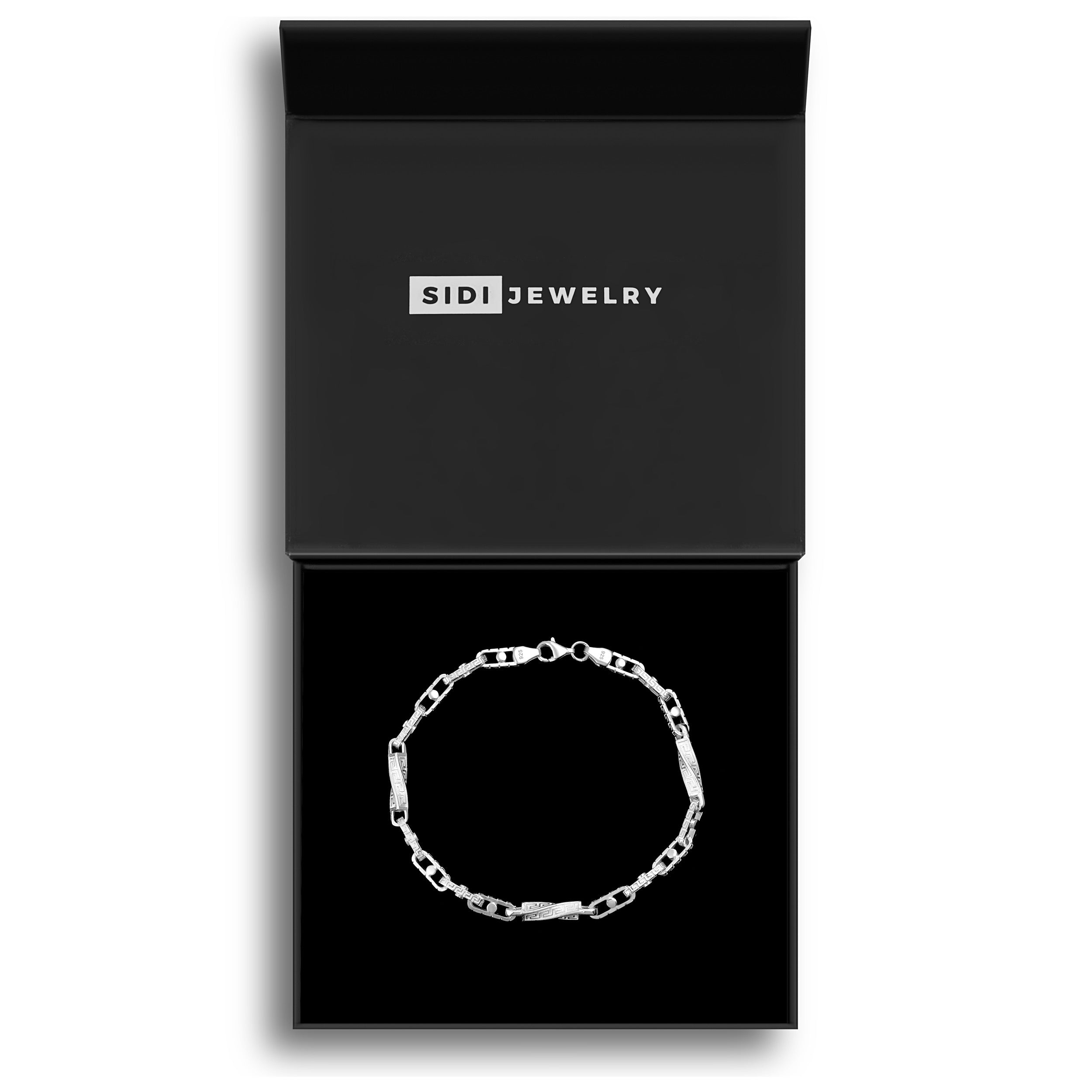 4mm Greek Monte Carlo Armband - Silber 925
