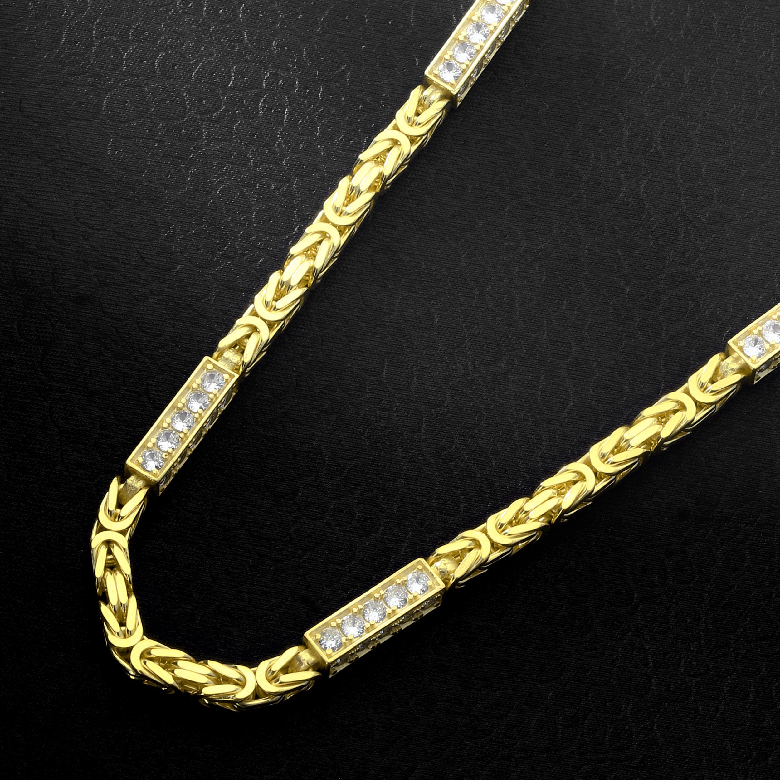 6mm Königskette Iced Out - Silber 925 18k Gold vergoldet