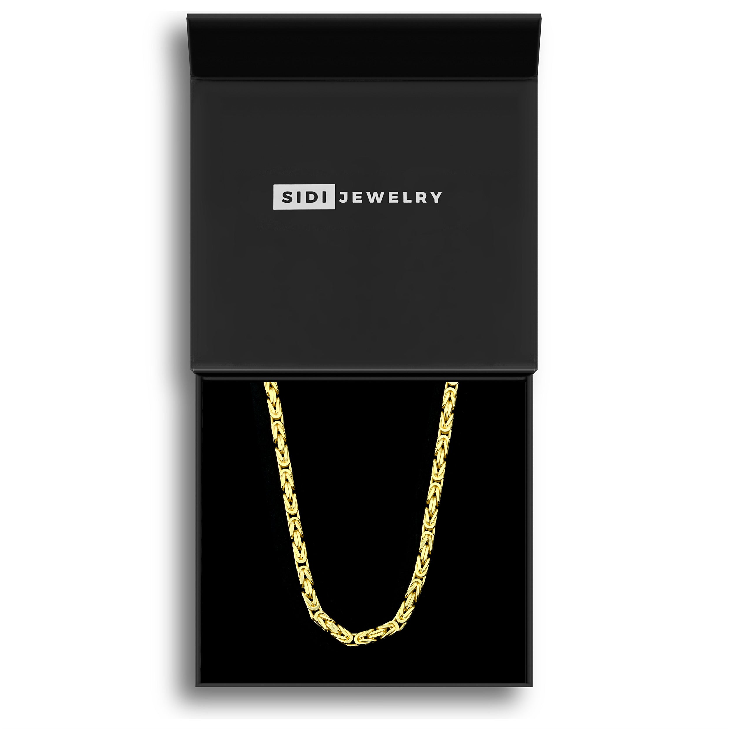Set - Königskette + Armband 3mm - 925 Silber mit 18K Vergoldung - Kostenloses Armband