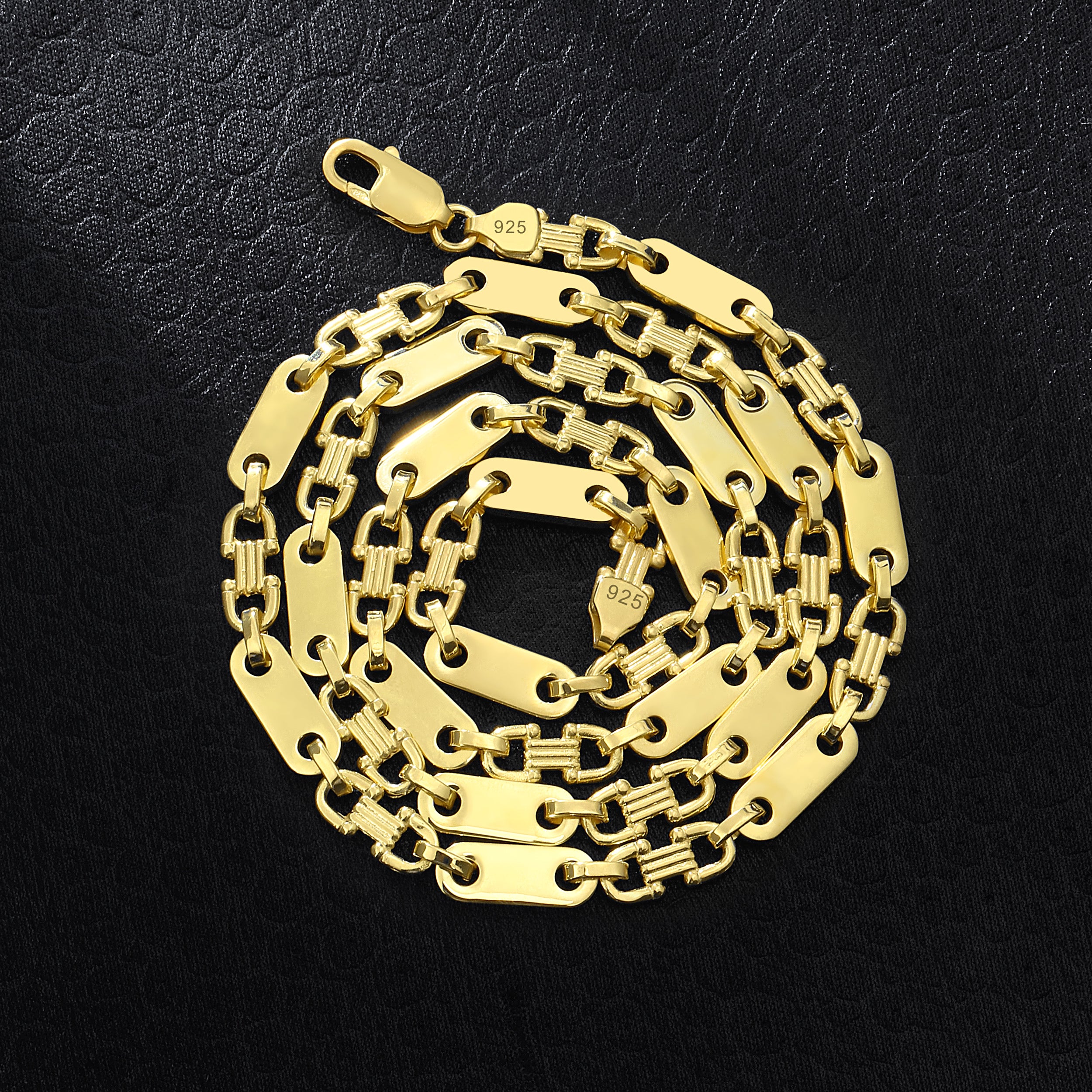 6mm Plattenkette - Silber 925 18k Gold vergoldet