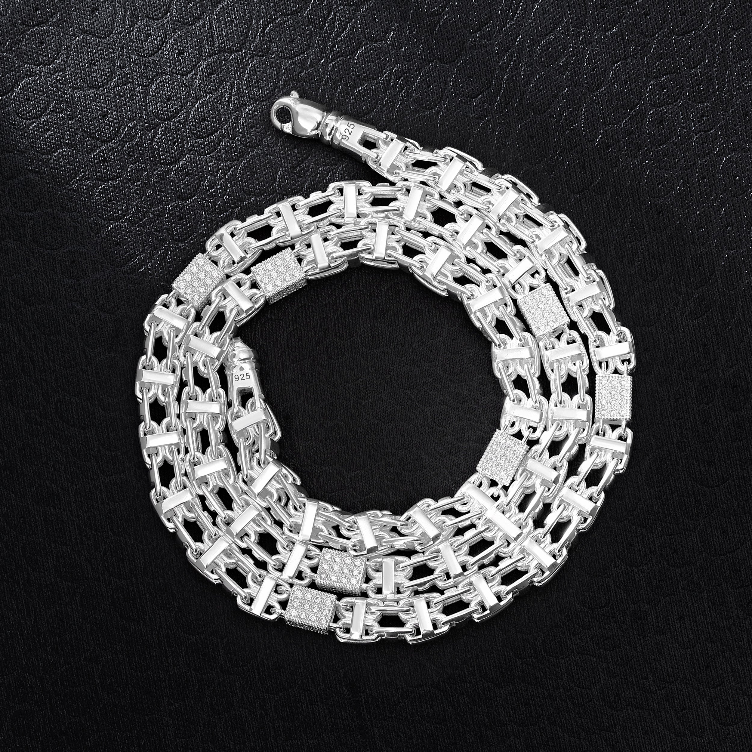 8,5mm Käfigkette Iced Out - Silber 925