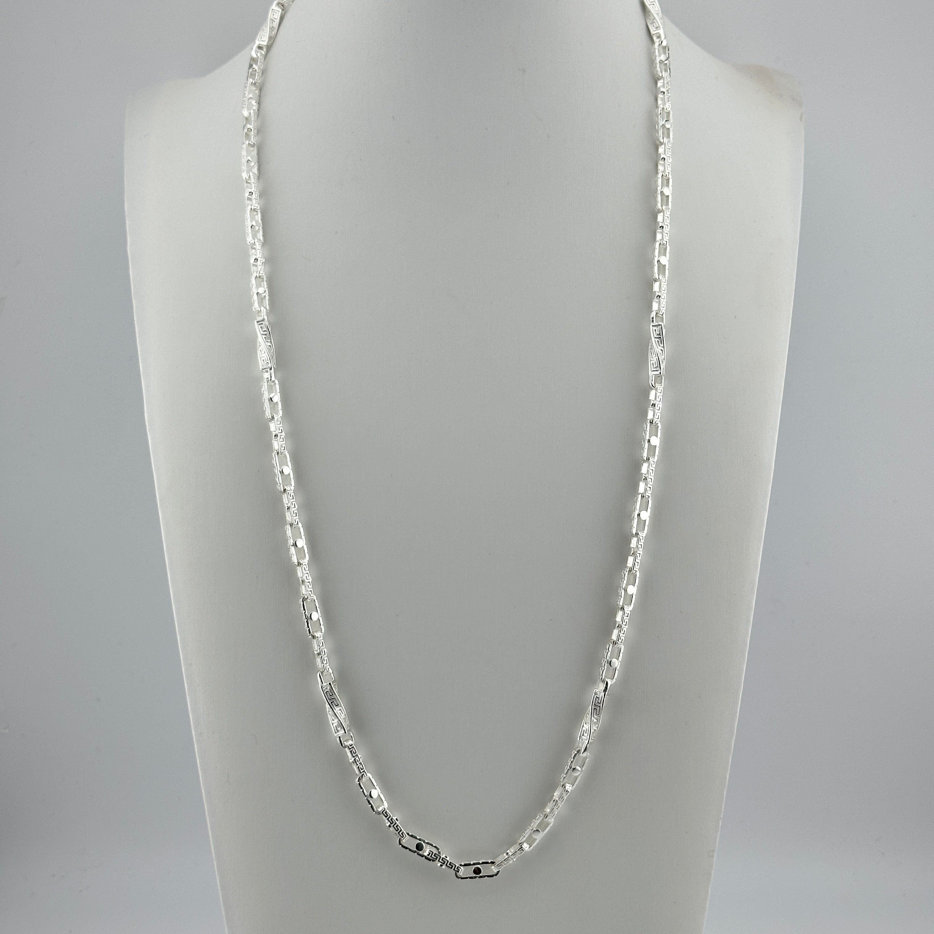 4mm Greek Monte Carlo Kette - Silber 925