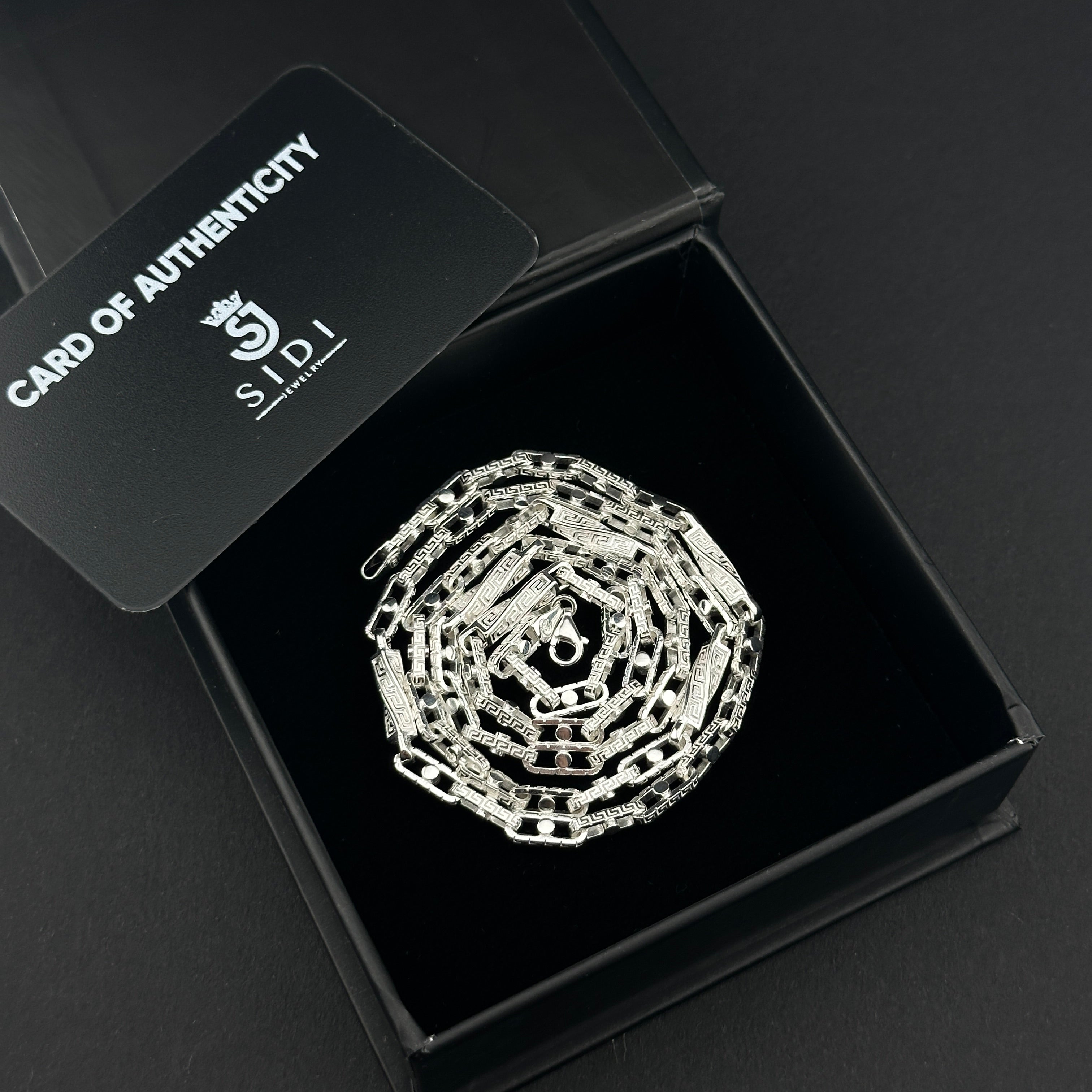 4mm Greek Monte Carlo Kette - Silber 925