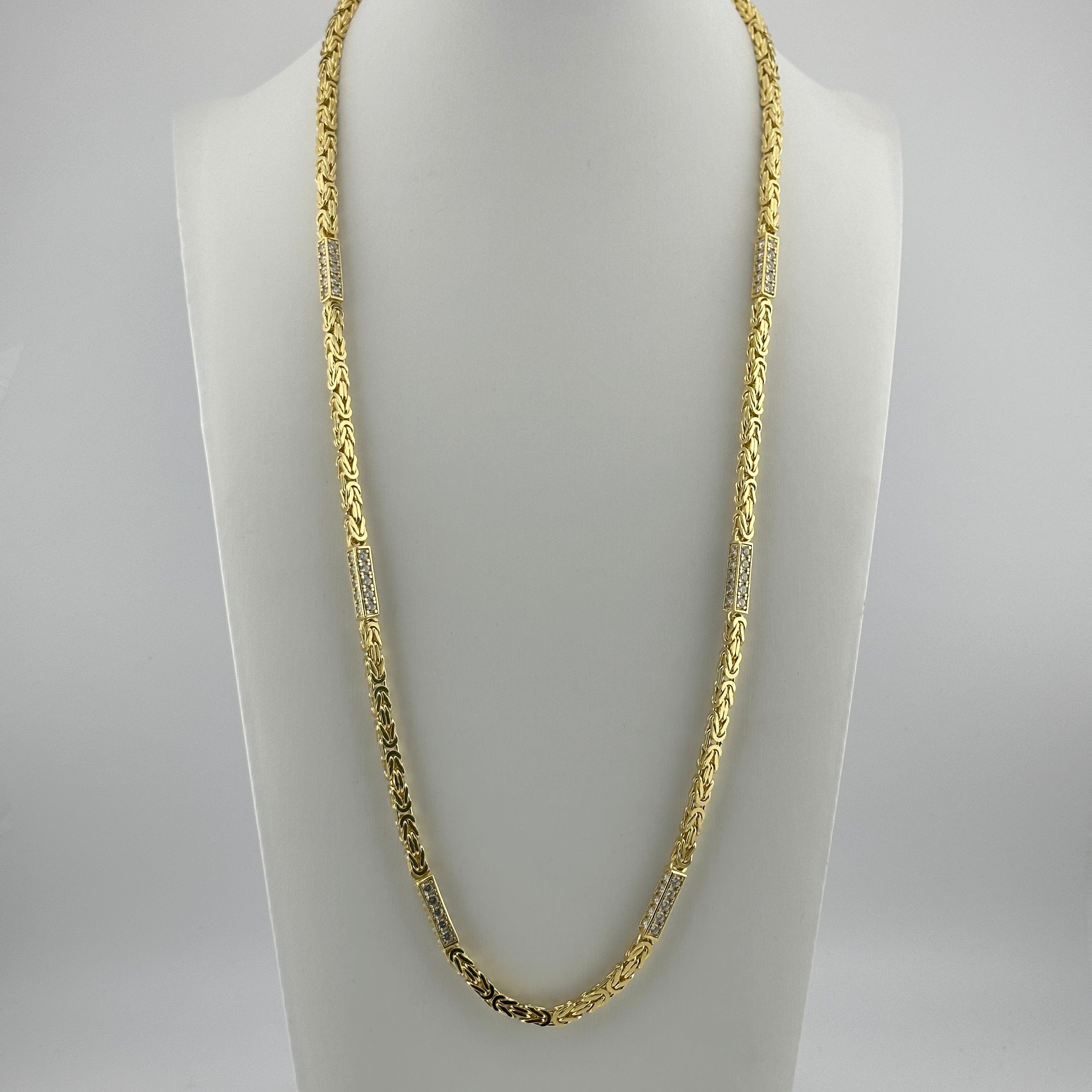 4mm Iced Out Königskette - Silber 925 18k Gold vergoldet