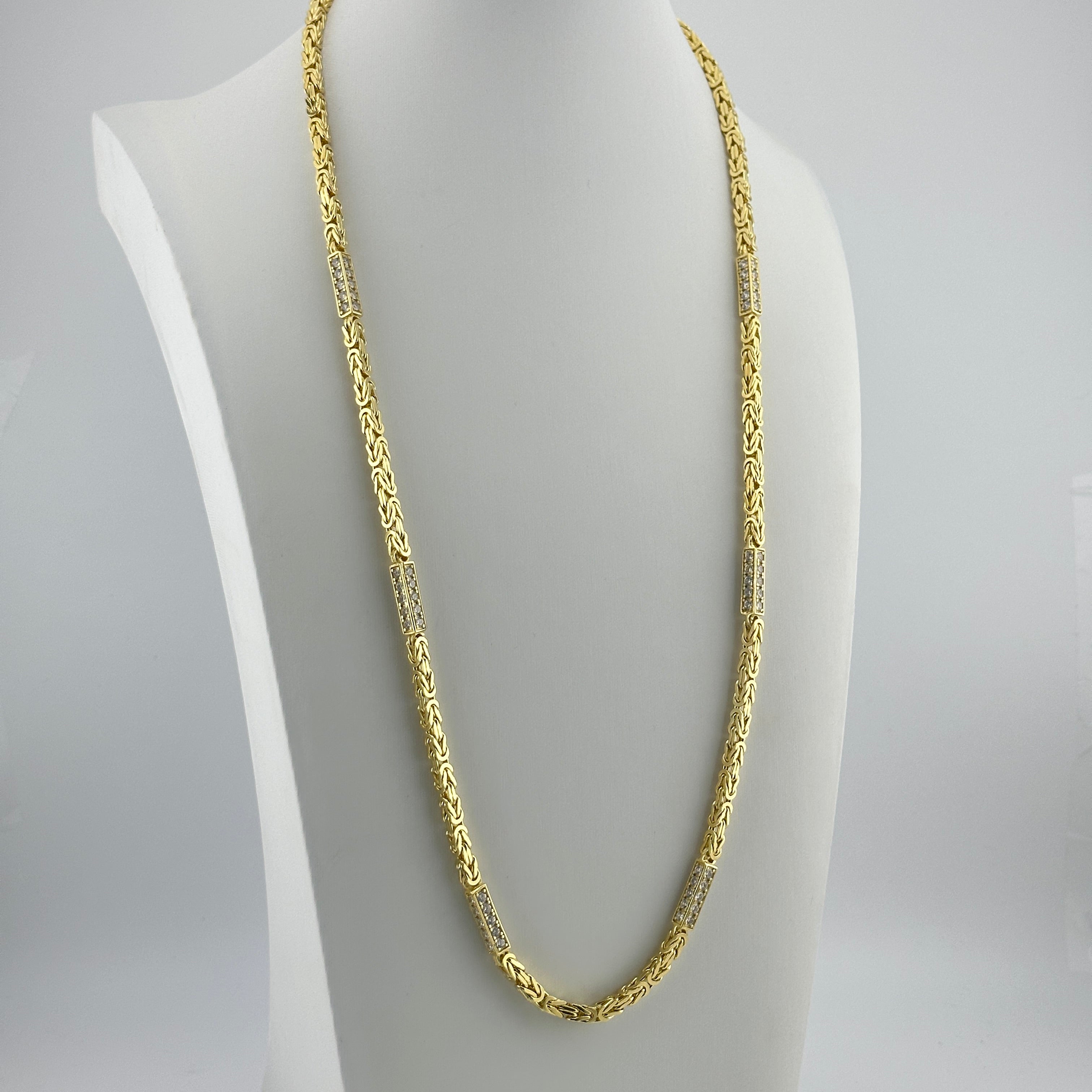 4mm Iced Out Königskette - Silber 925 18k Gold vergoldet