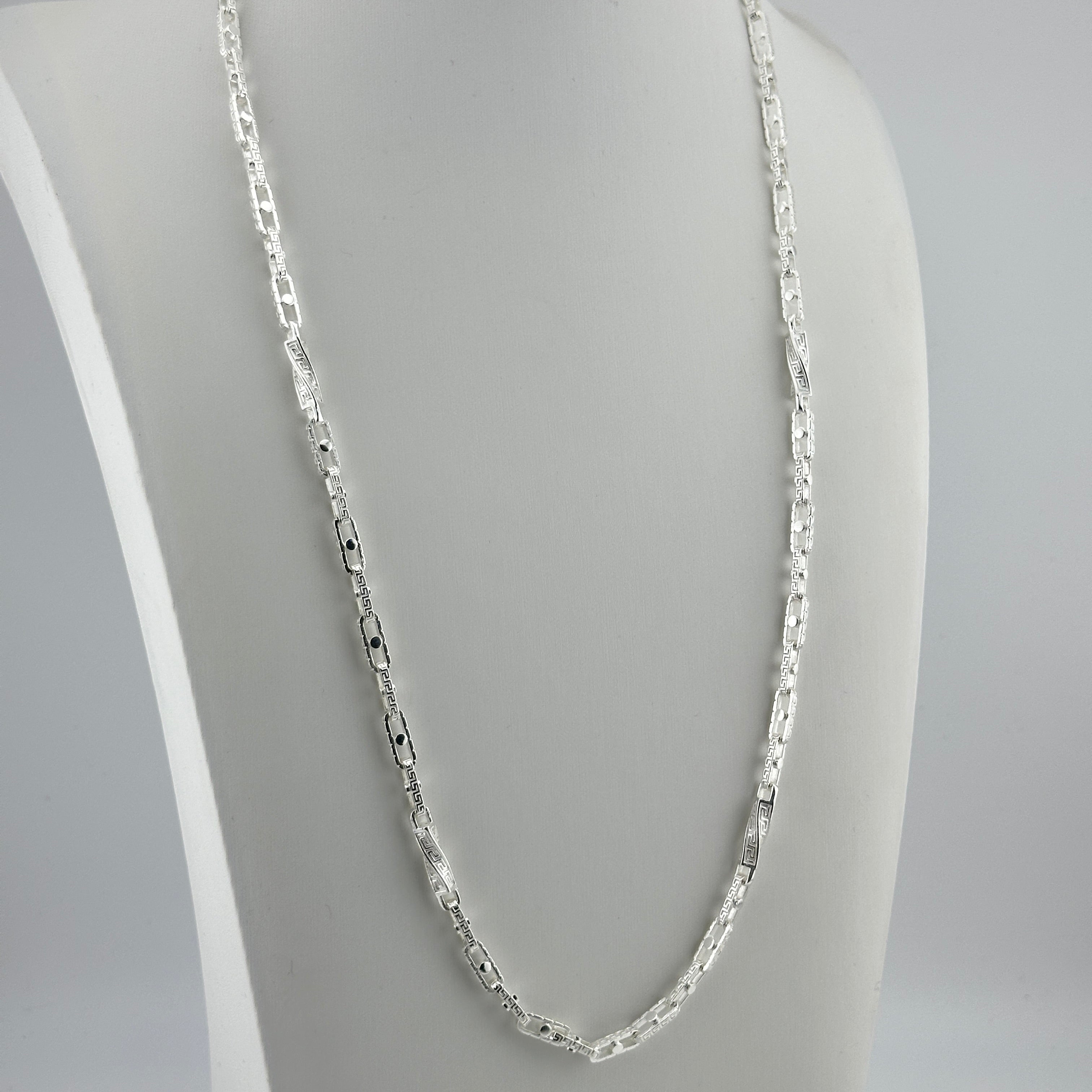 4mm Greek Monte Carlo Kette - Silber 925