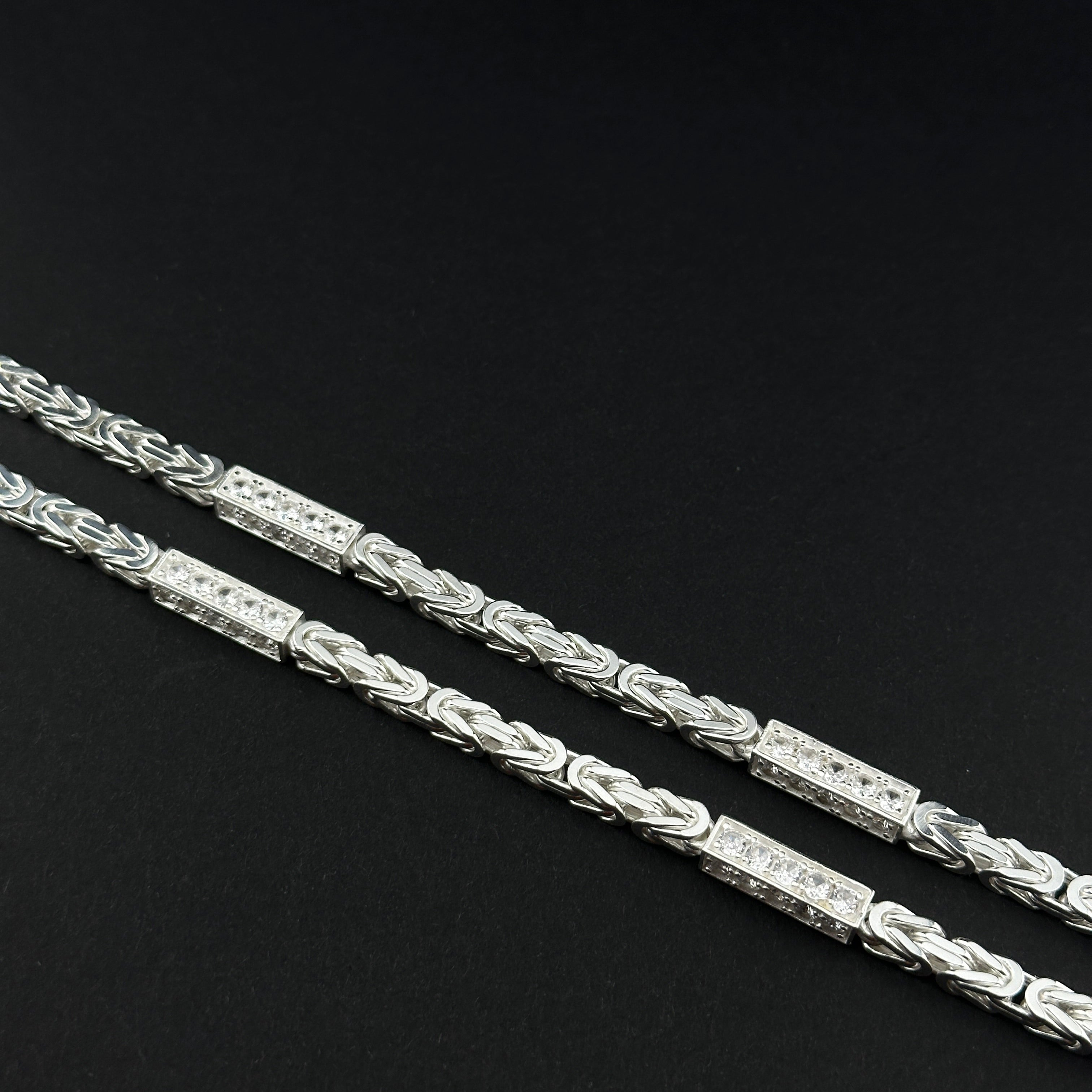 6mm Königskette Iced Out - Silber 925