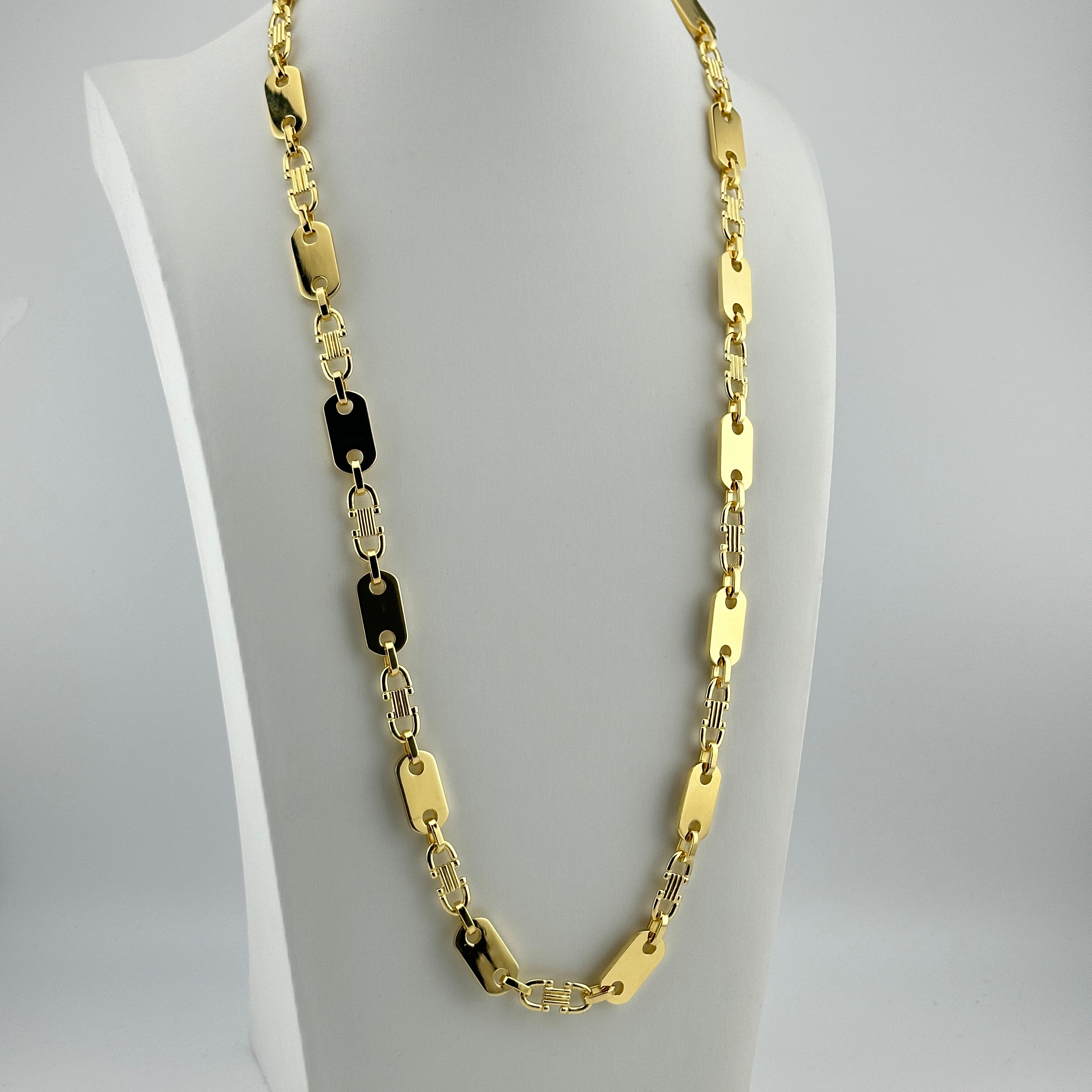 10mm  Plattenkette - Silber 925 18k Gold vergoldet