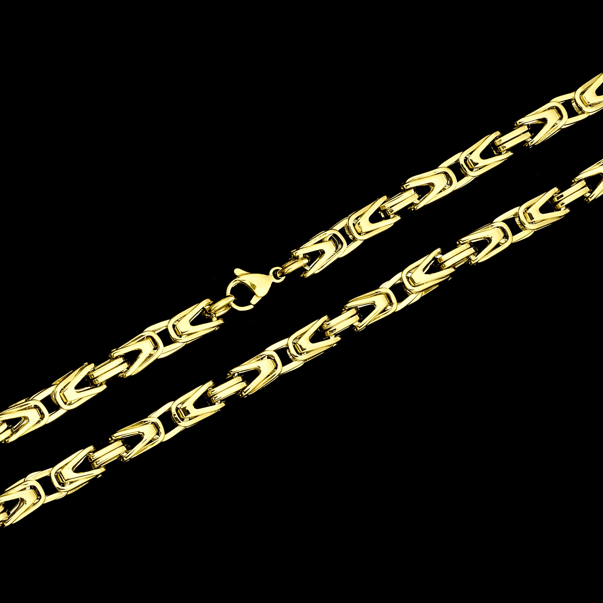Set Adler Anhänger Königskette - 6mm - Edelstahl mit 14k Vergoldung