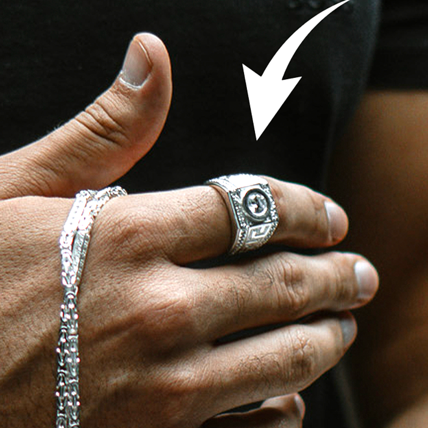 6mm Set Käfigkette Iced Out x Ring - Silber 925